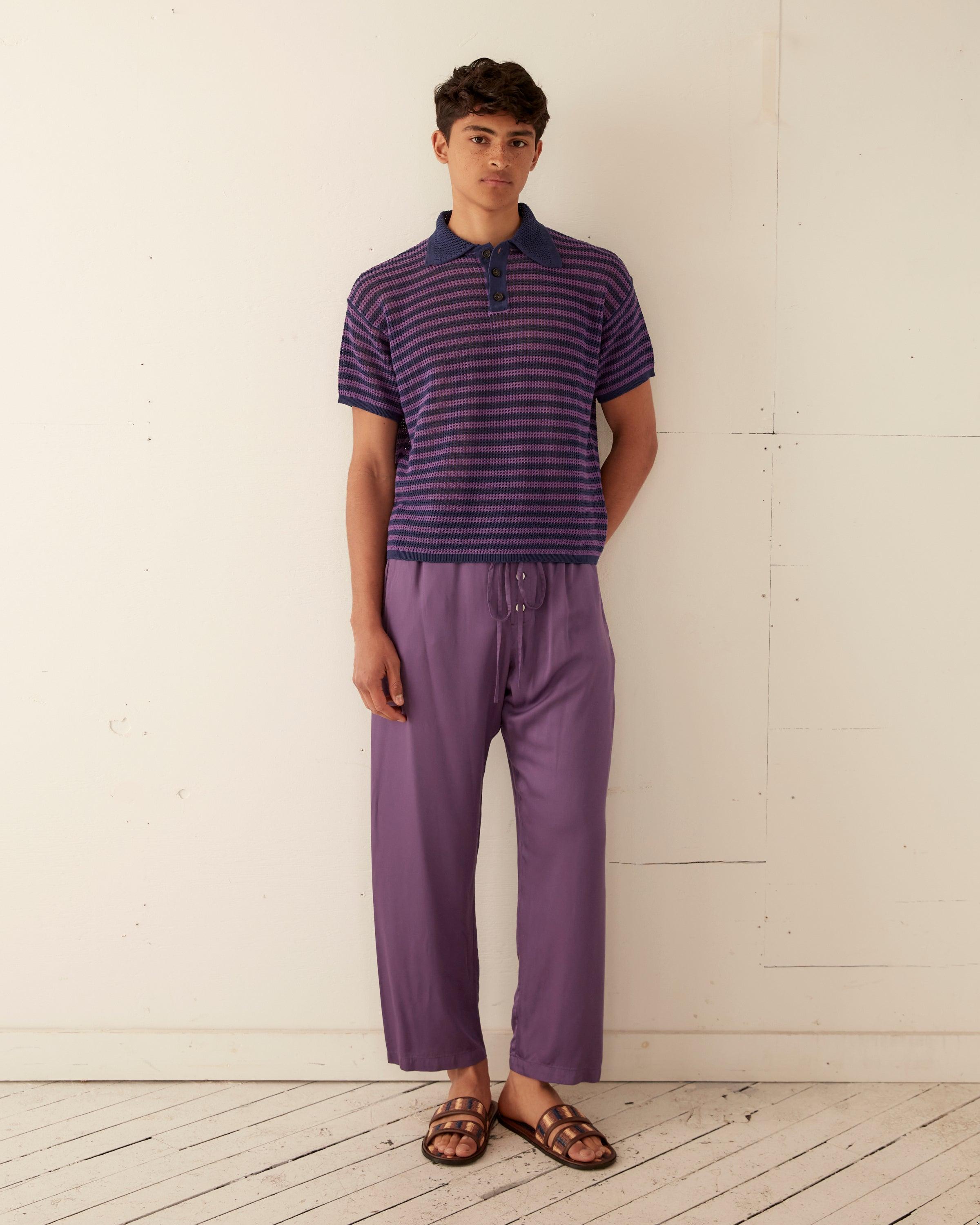 Lattice Polo - Duotone Stripe