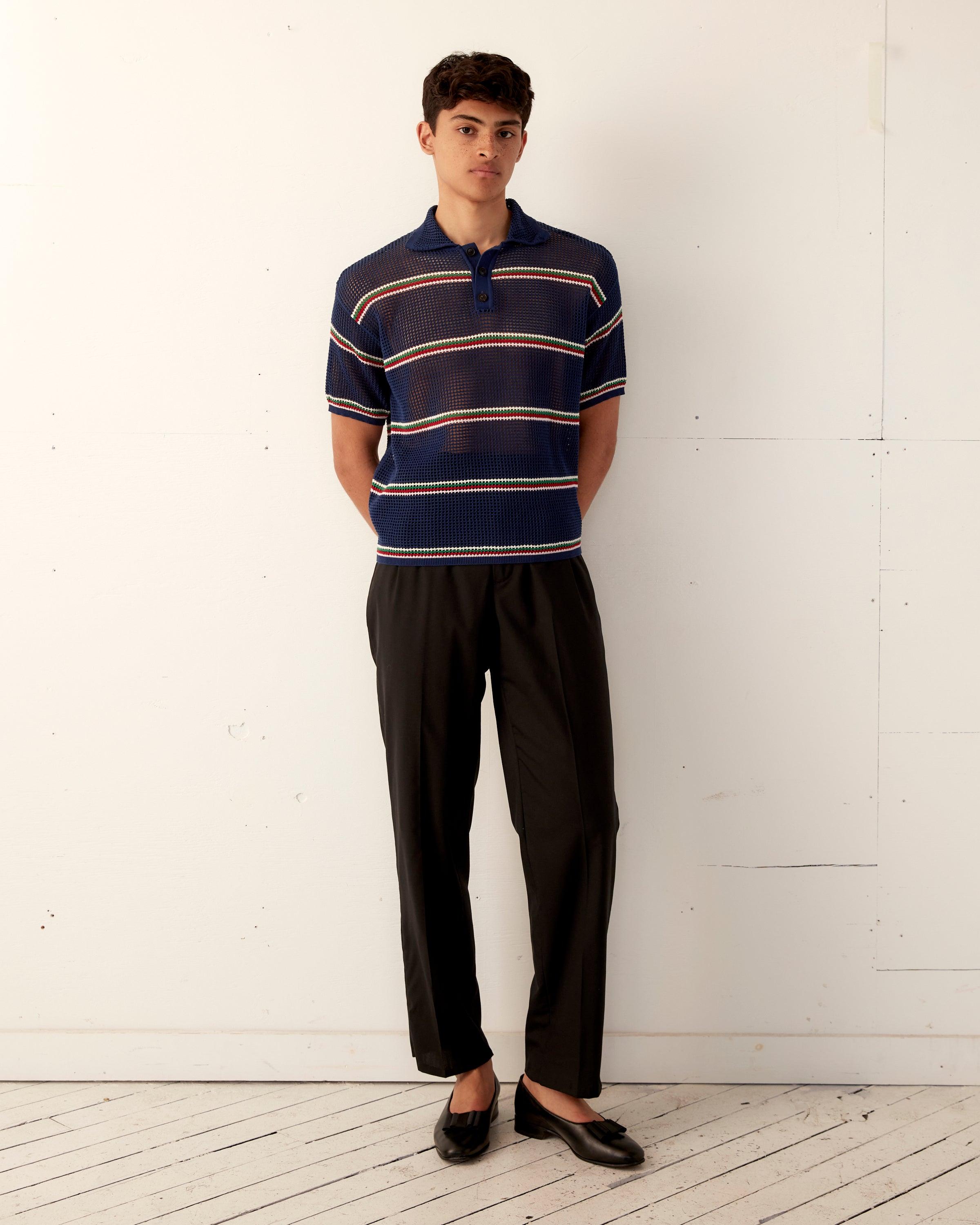 Lattice Polo - Multi Stripe