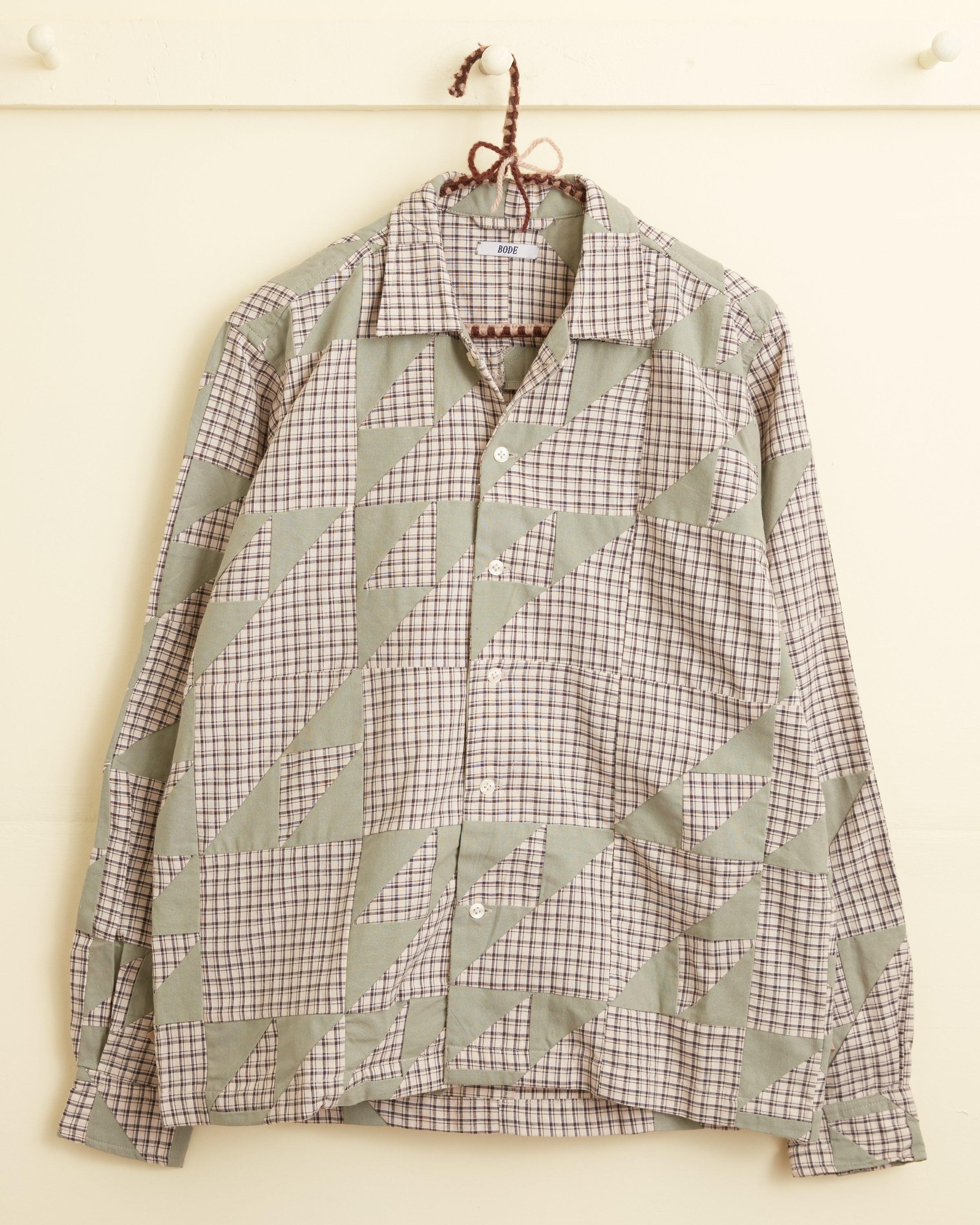 Wandering Lover Quilt Long Sleeve Shirt - Mint