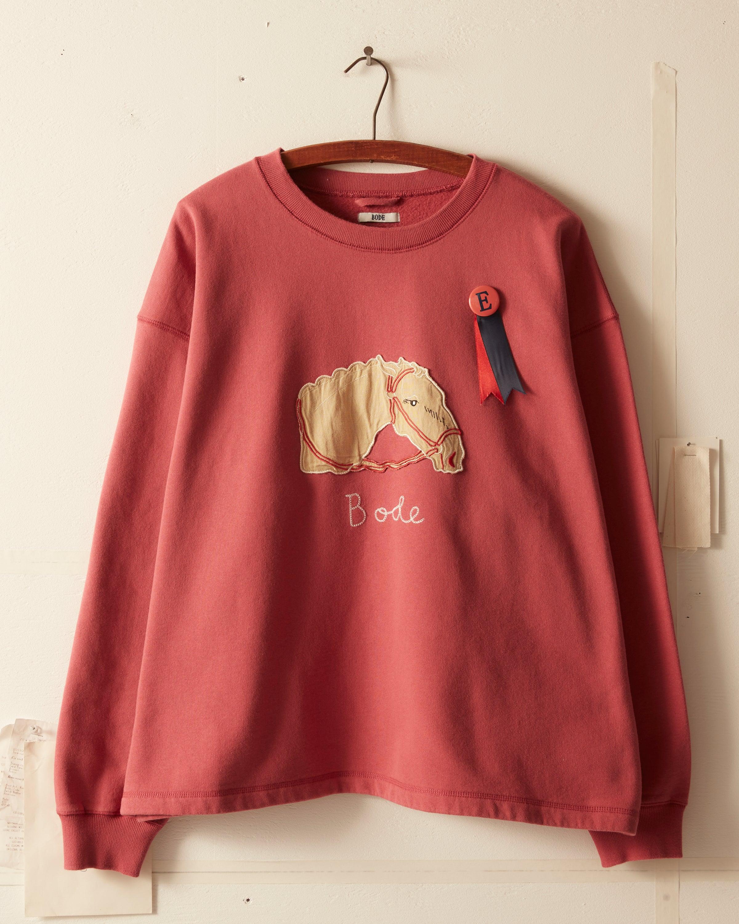 Pony Appliqué Crewneck - Pink