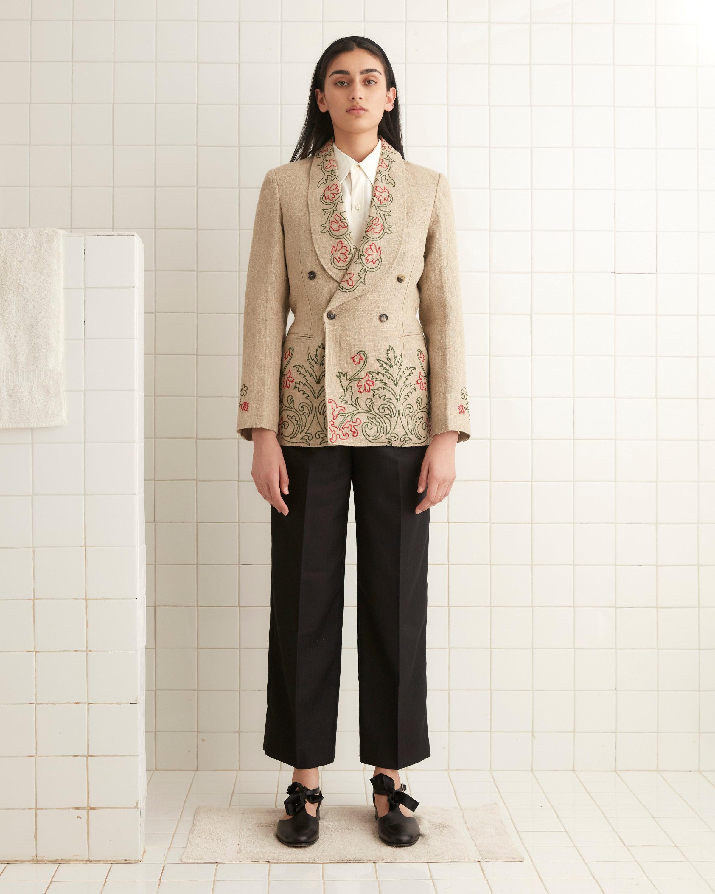 Embroidered Trumpetflower Suit Jacket