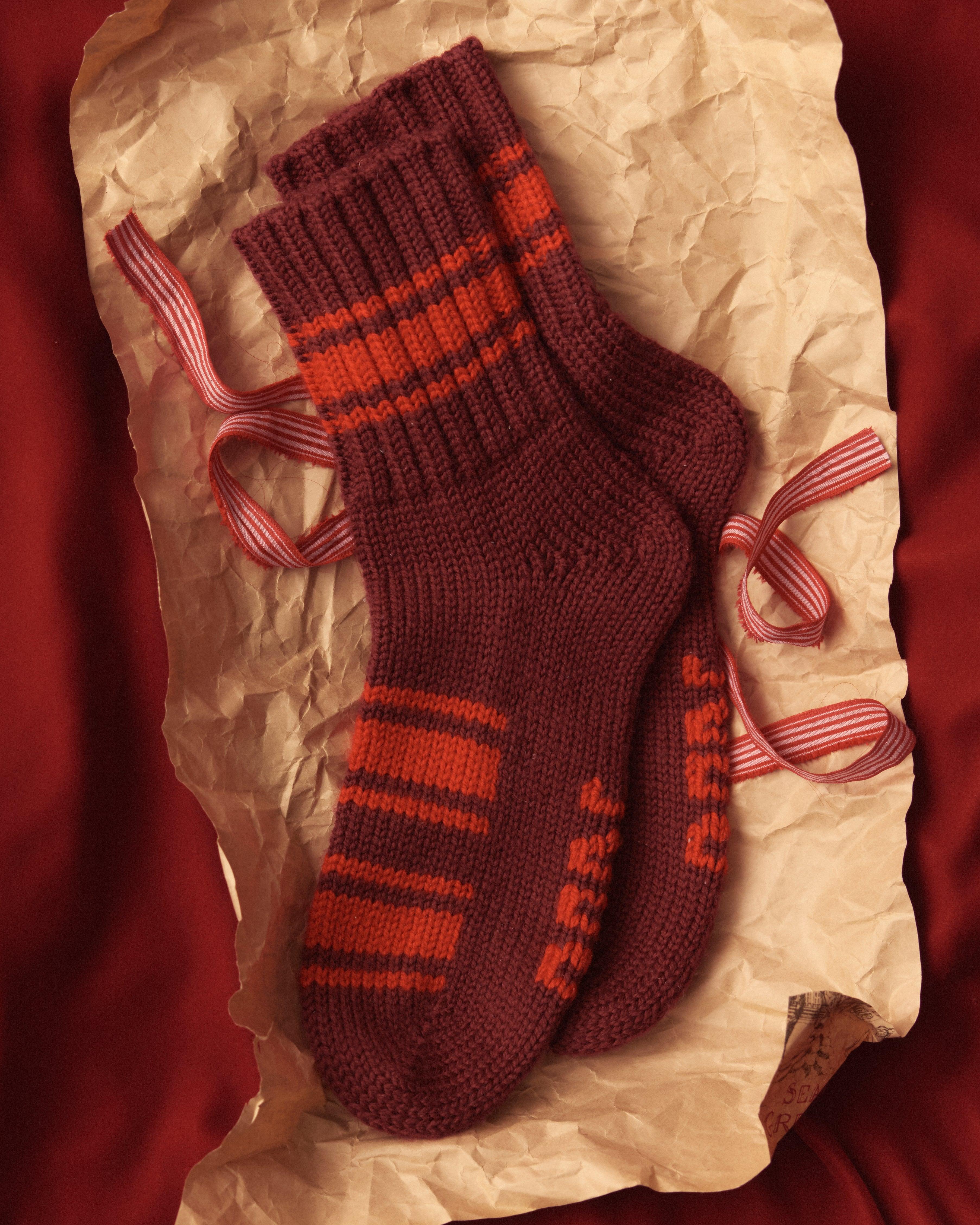 Herrington Stripe Socks - Burgundy