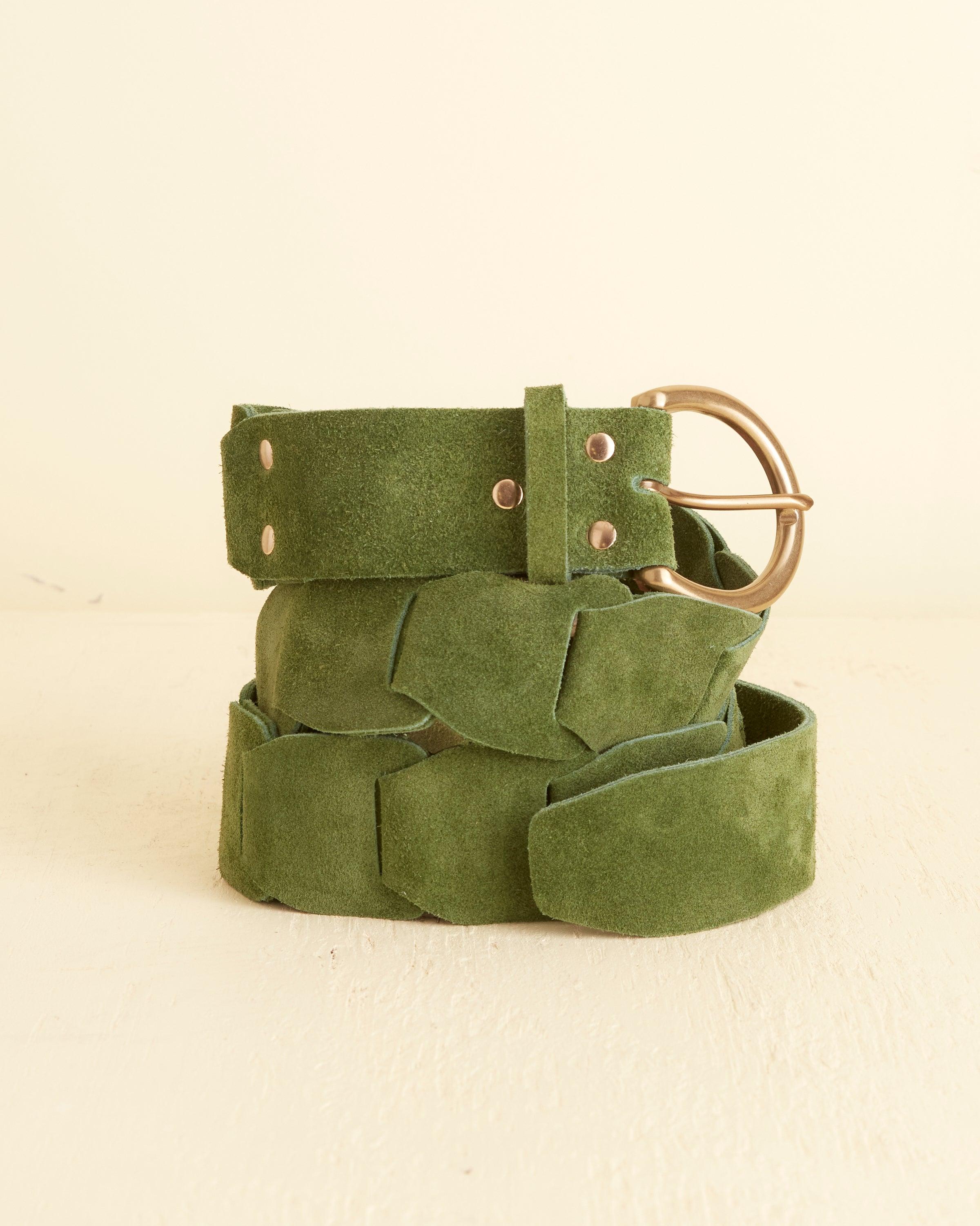 Suede Link Belt - Green