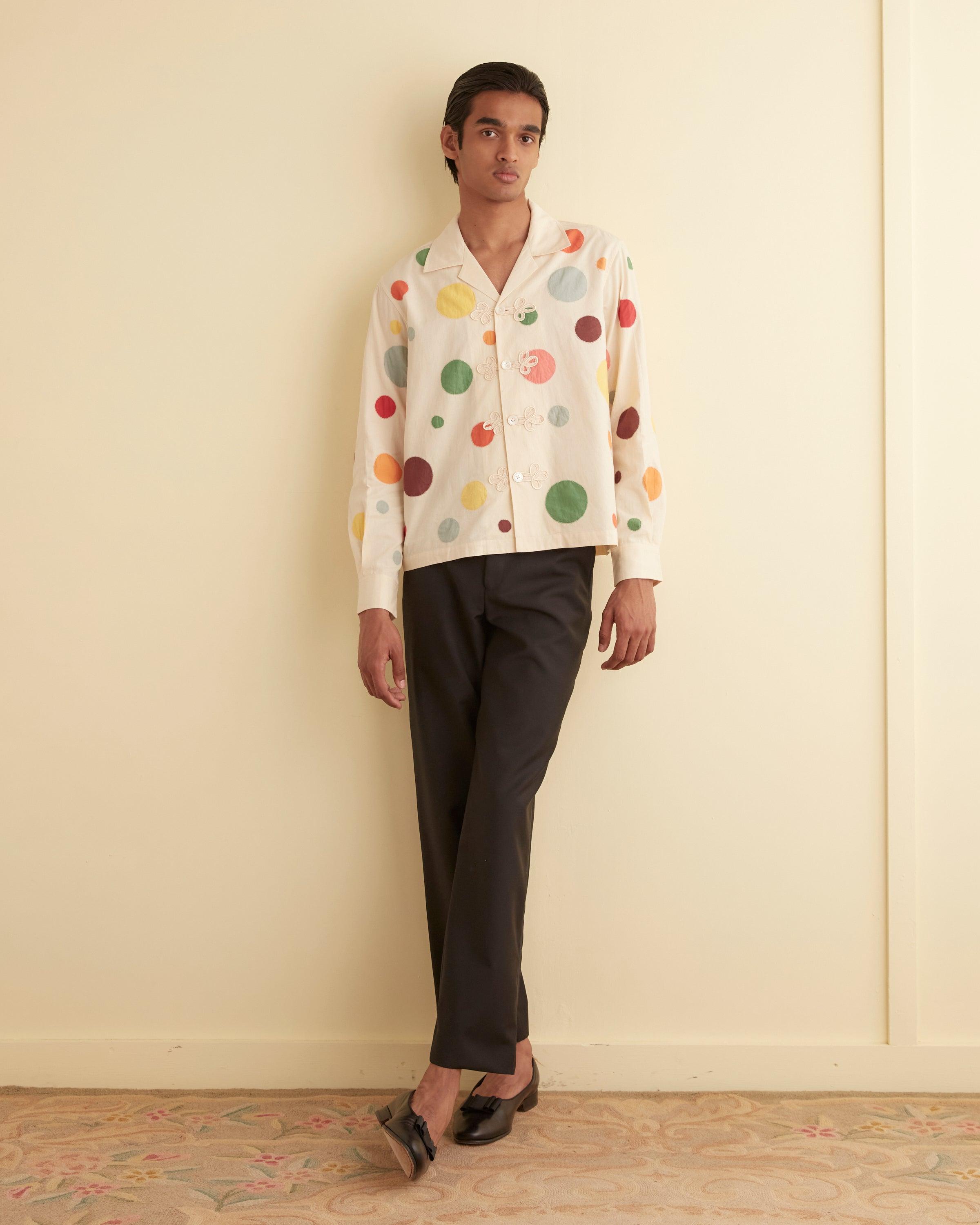 Dotted Appliqué Long Sleeve Shirt