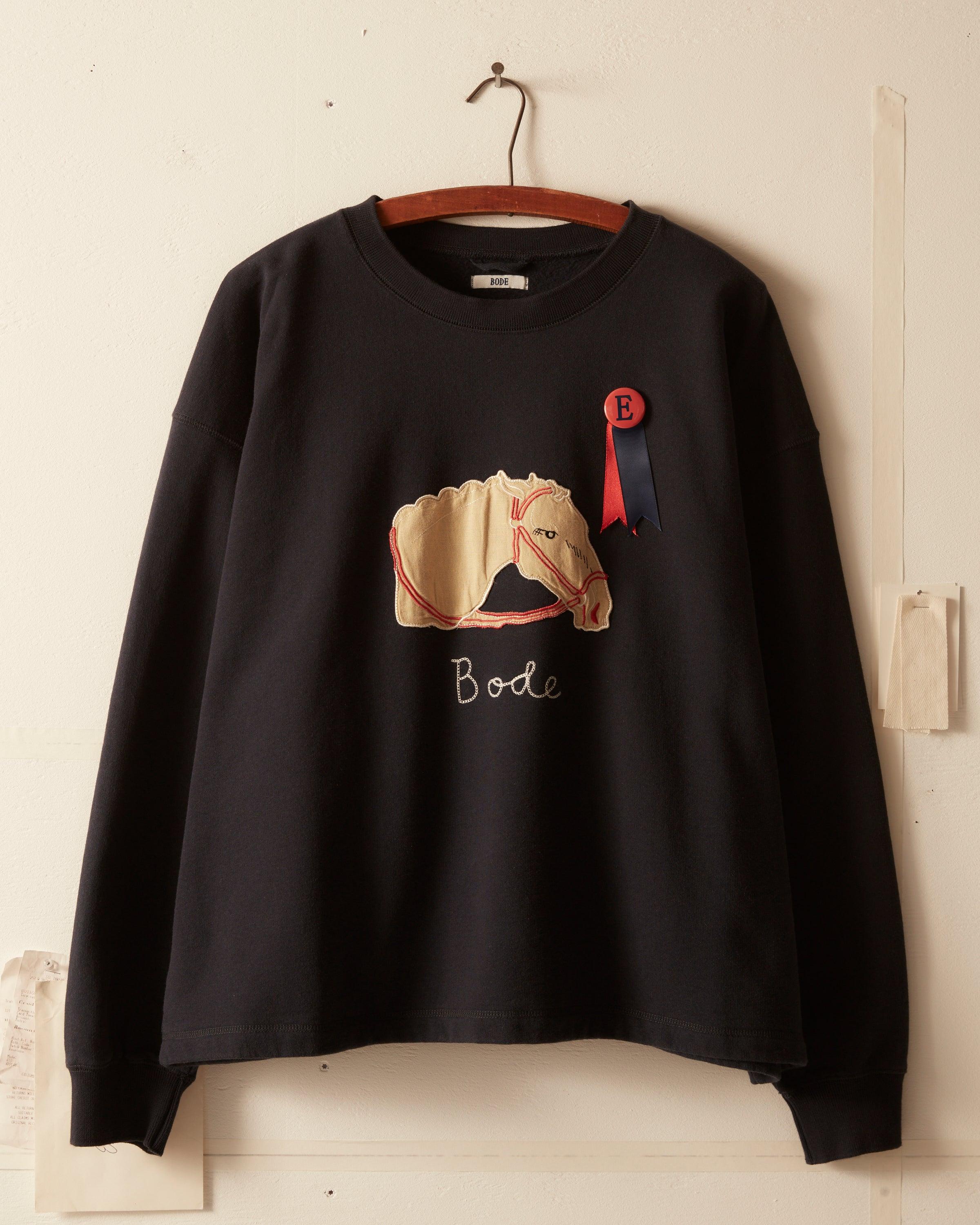 Pony Appliqué Crewneck - Midnight