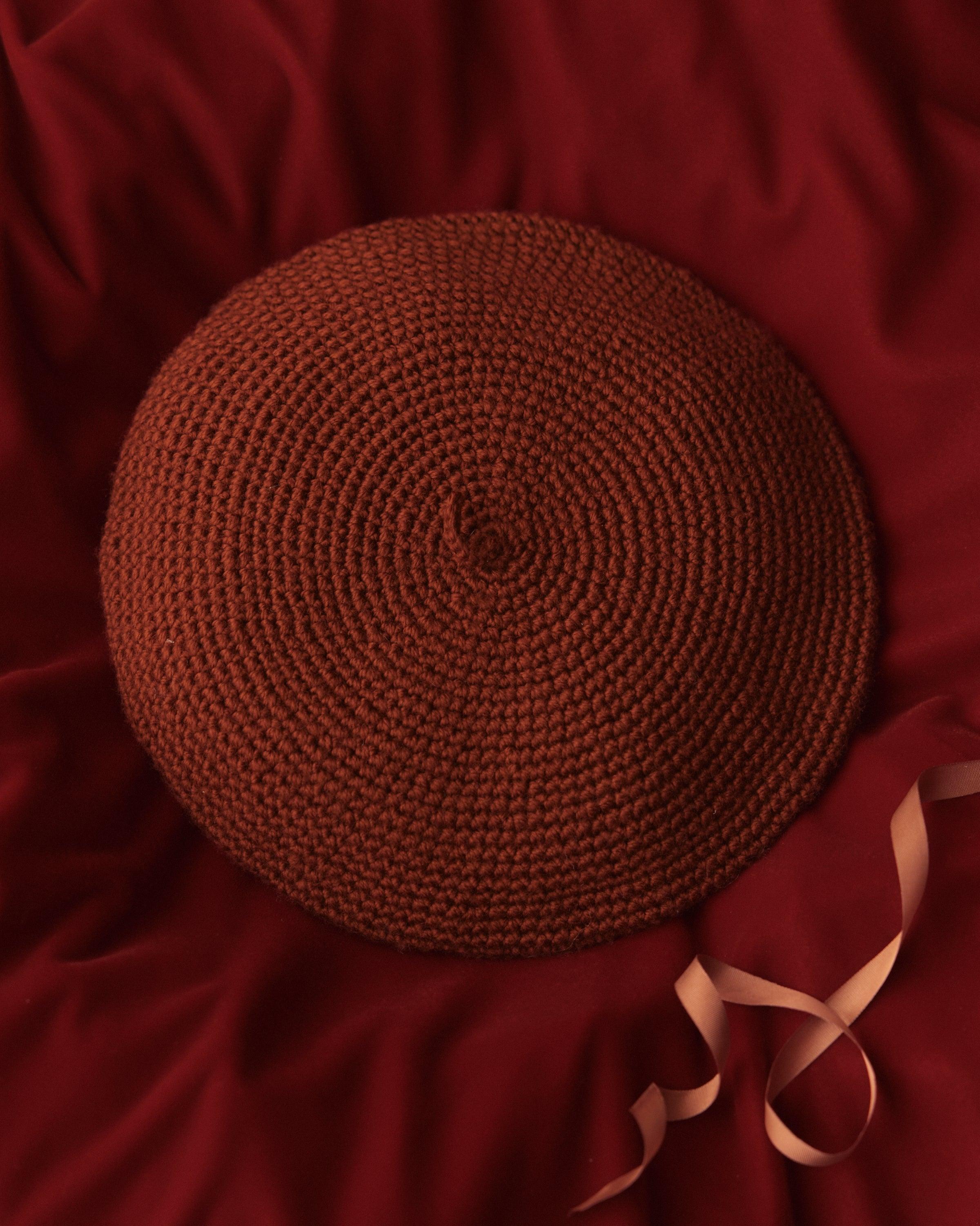 Crochet Beret - Tobacco