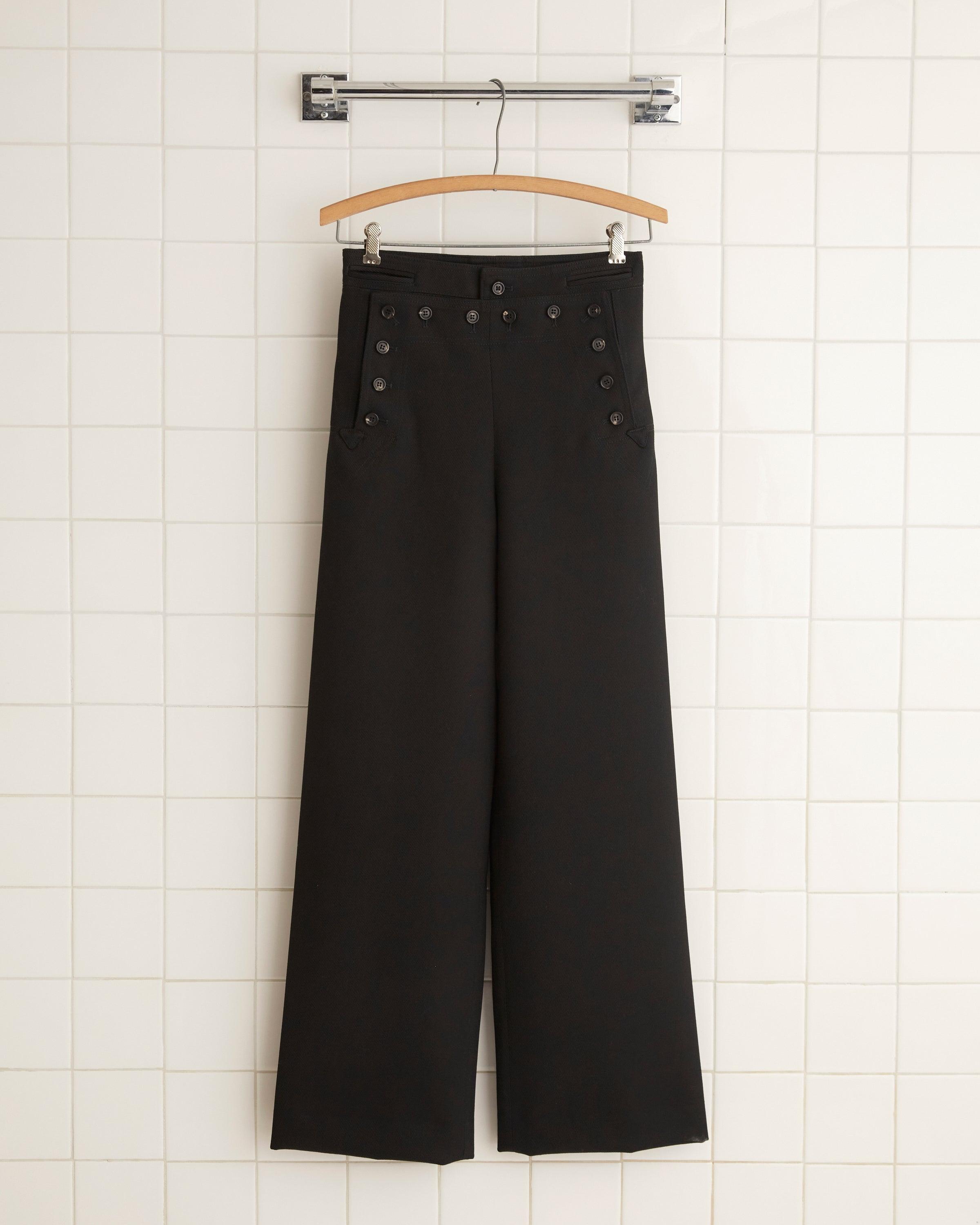 Riding Twill Sailor Trousers - Black