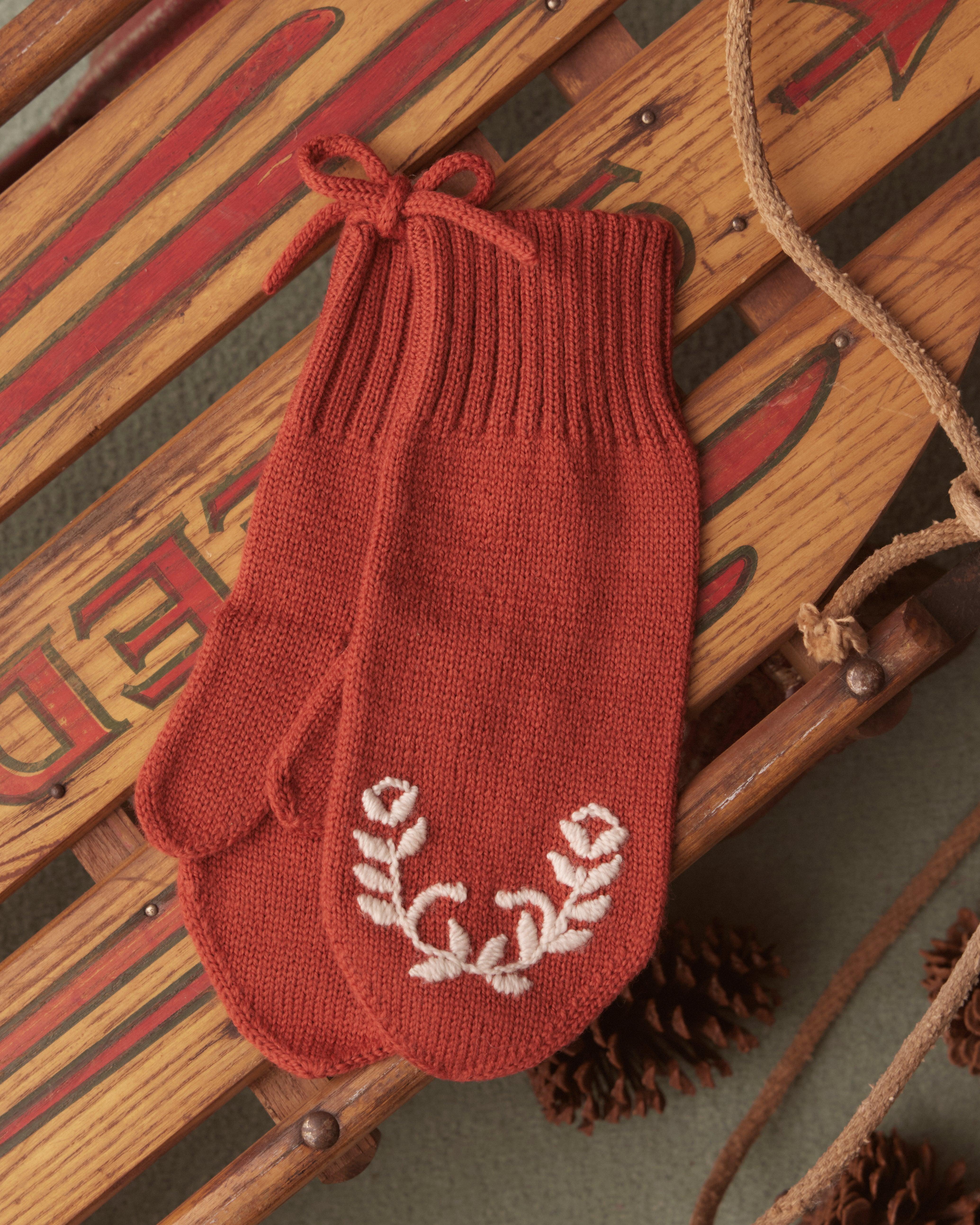 Floret Mittens - Red