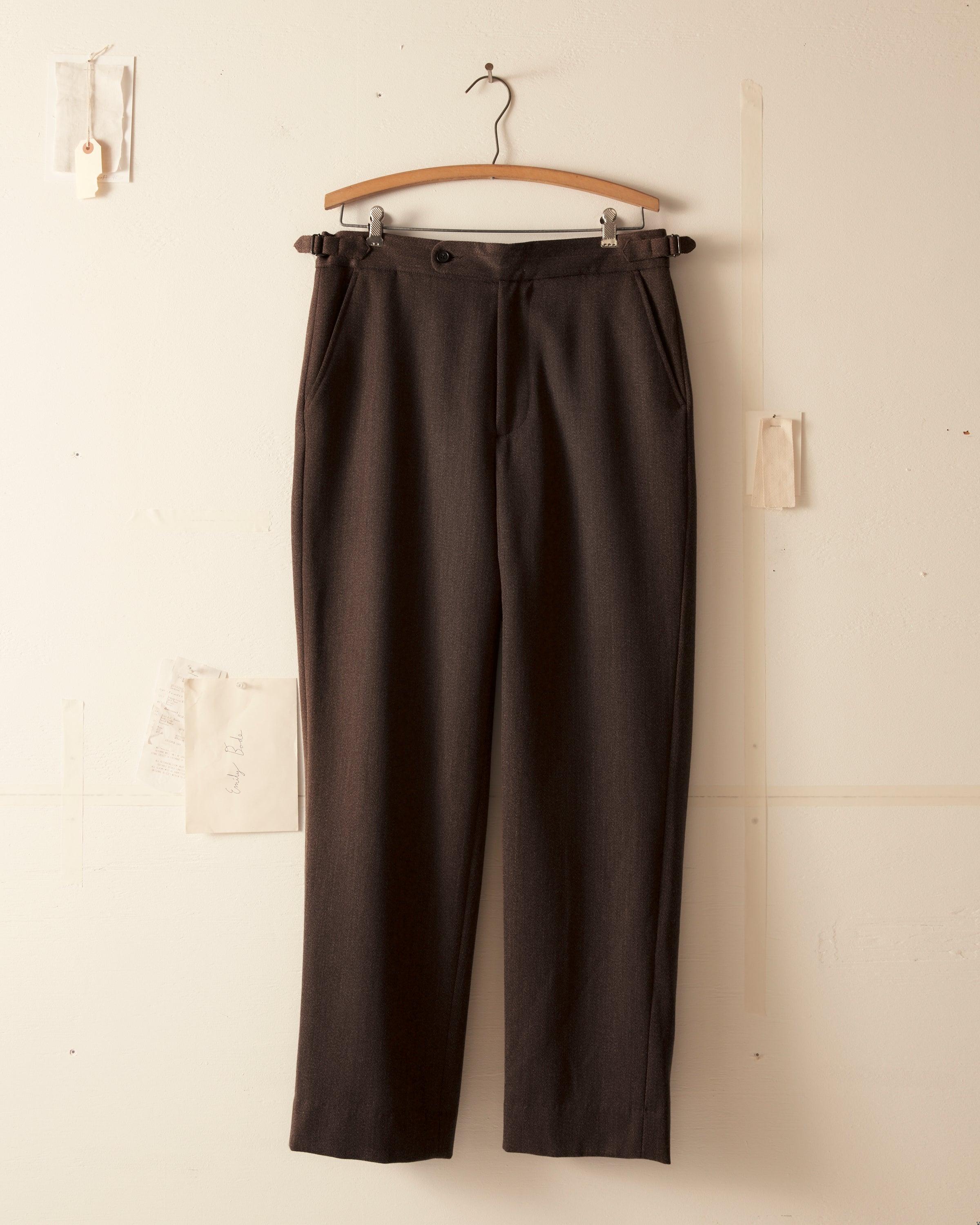 Twill Side Buckle Trousers - Black