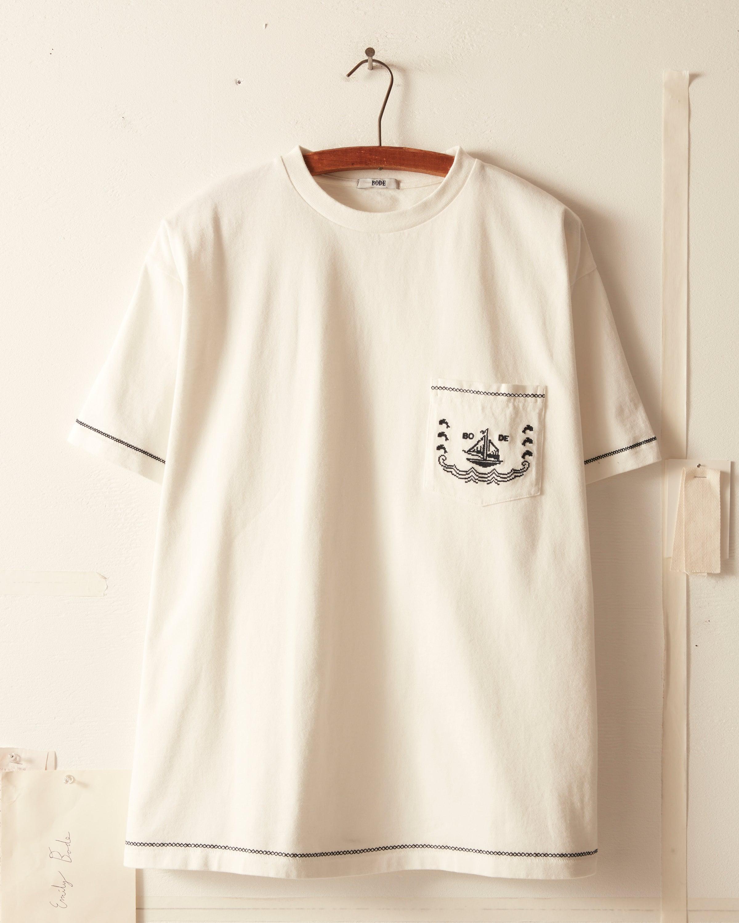 Sailboat Pocket Tee - Cream