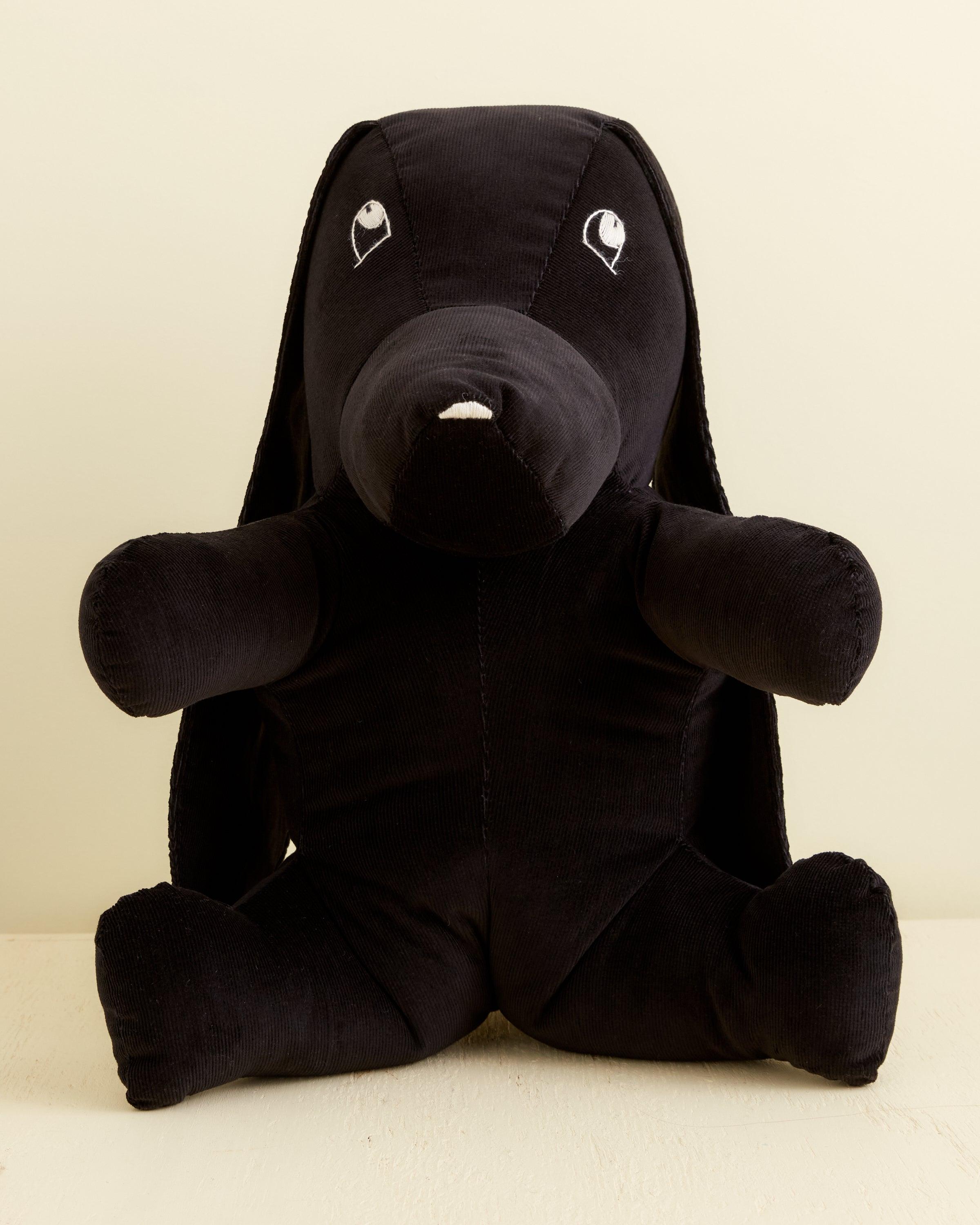 Midnight Corduroy Stuffed Dog