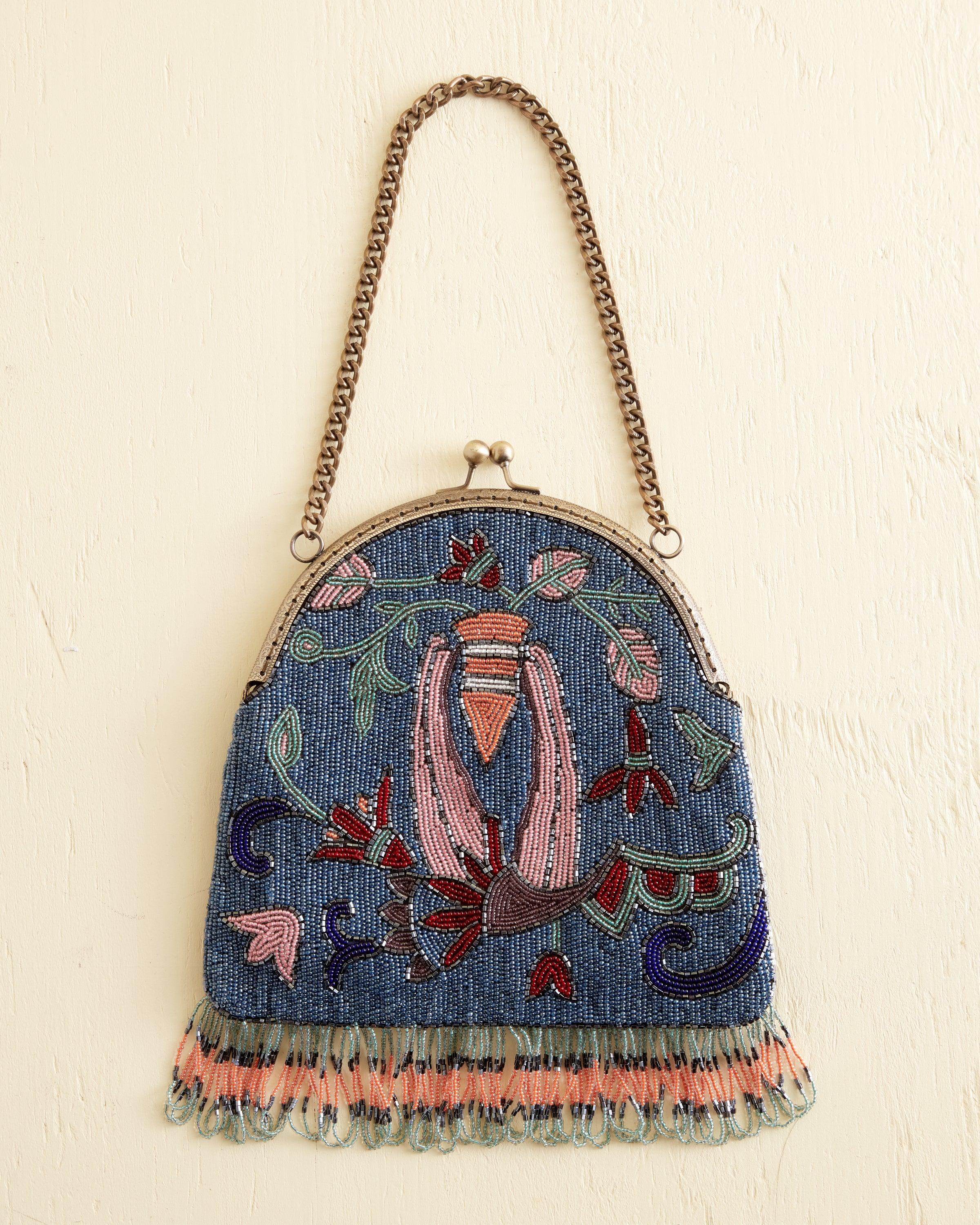 Deco Vine Beaded Frame Bag