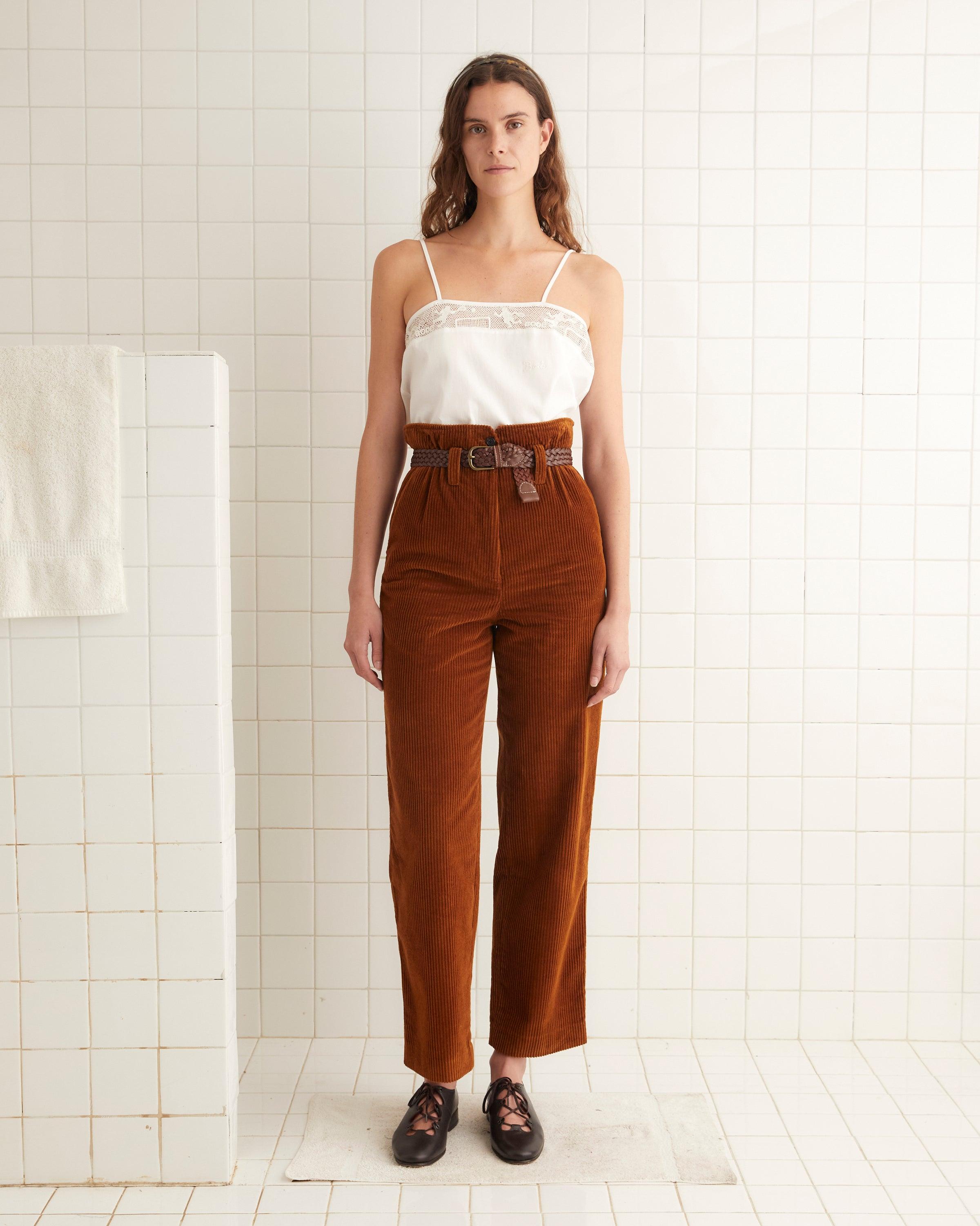 Corduroy Shakey Trousers - Brown