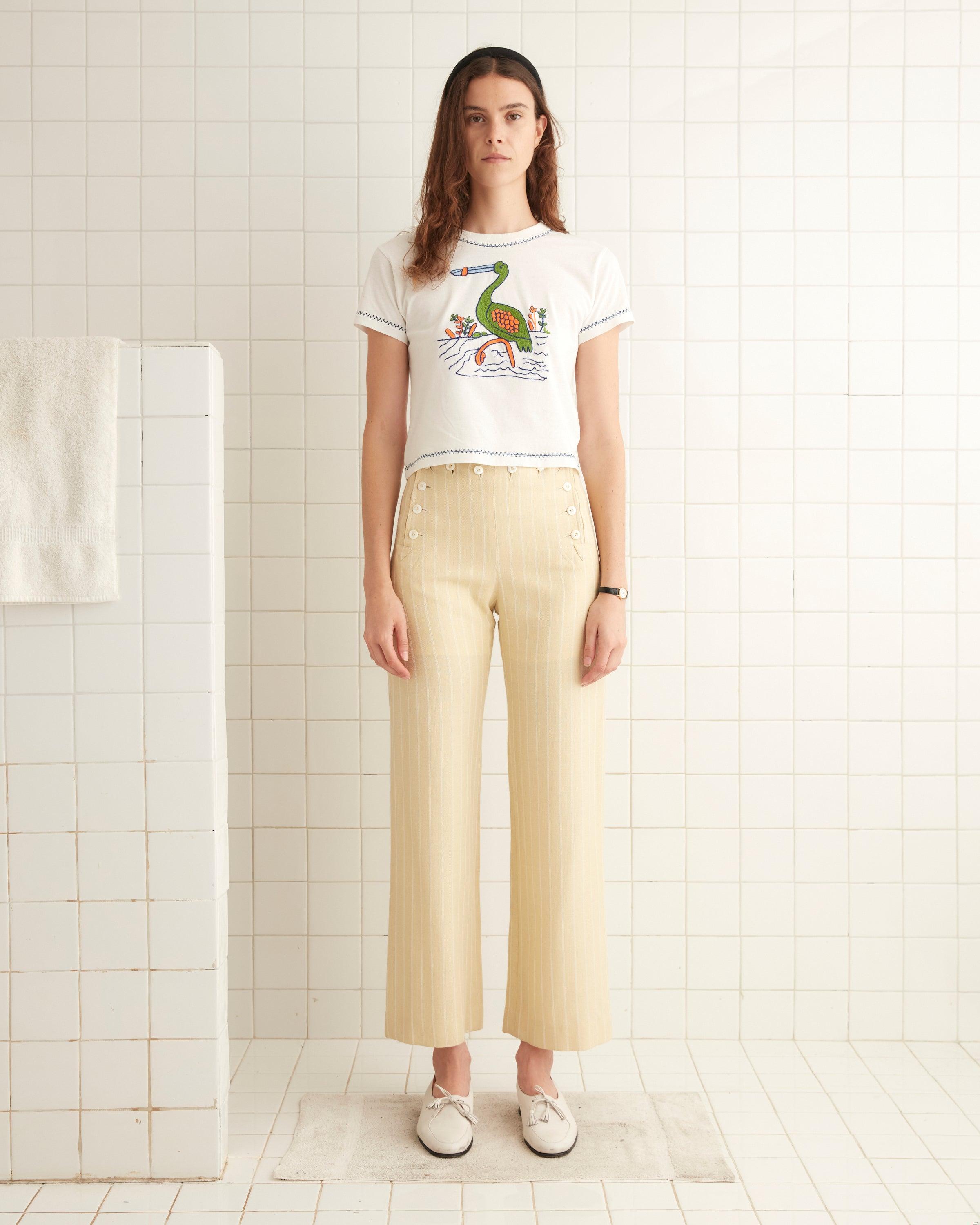 Embroidered Heron Tee