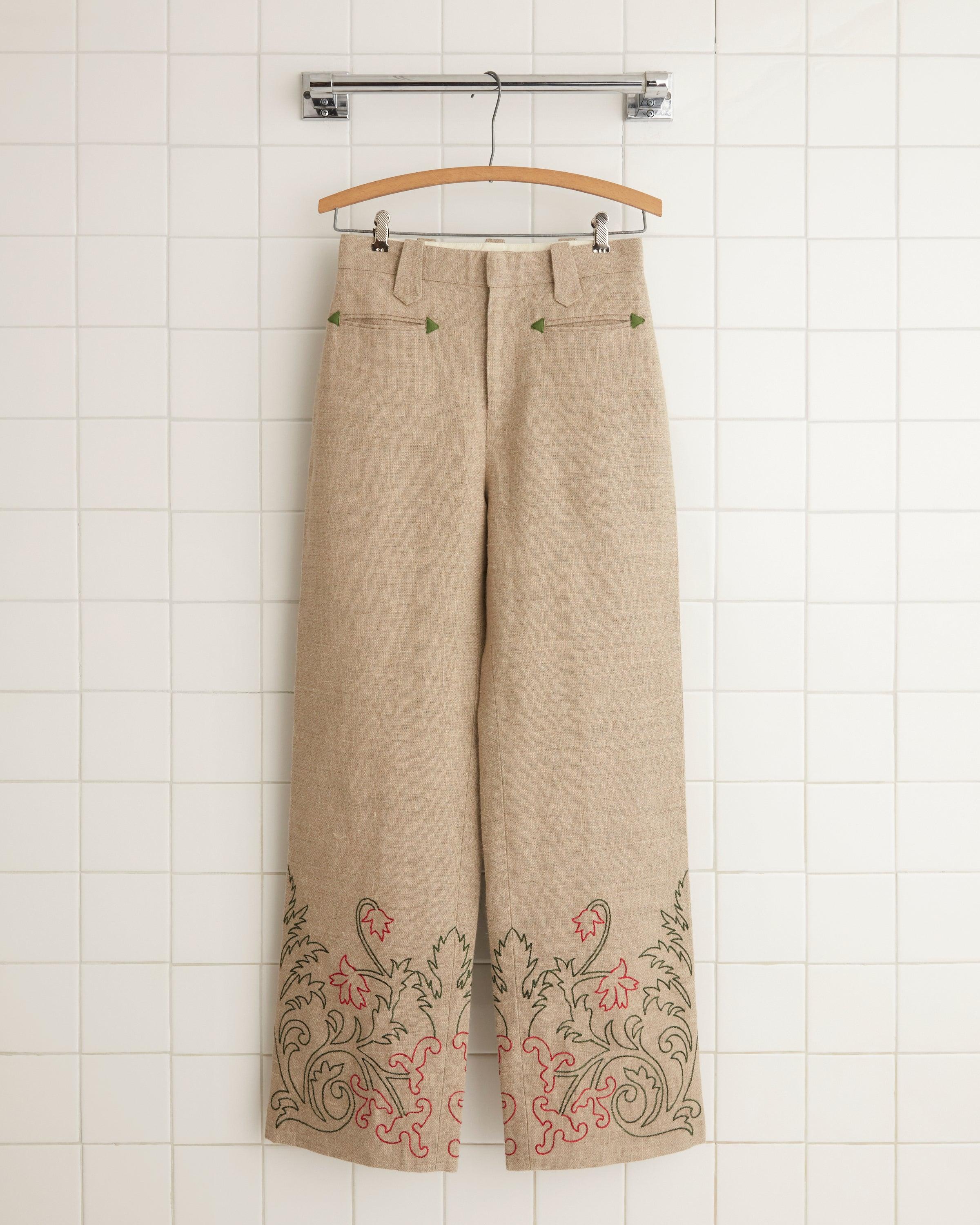 Embroidered Trumpetflower Murphy Trousers