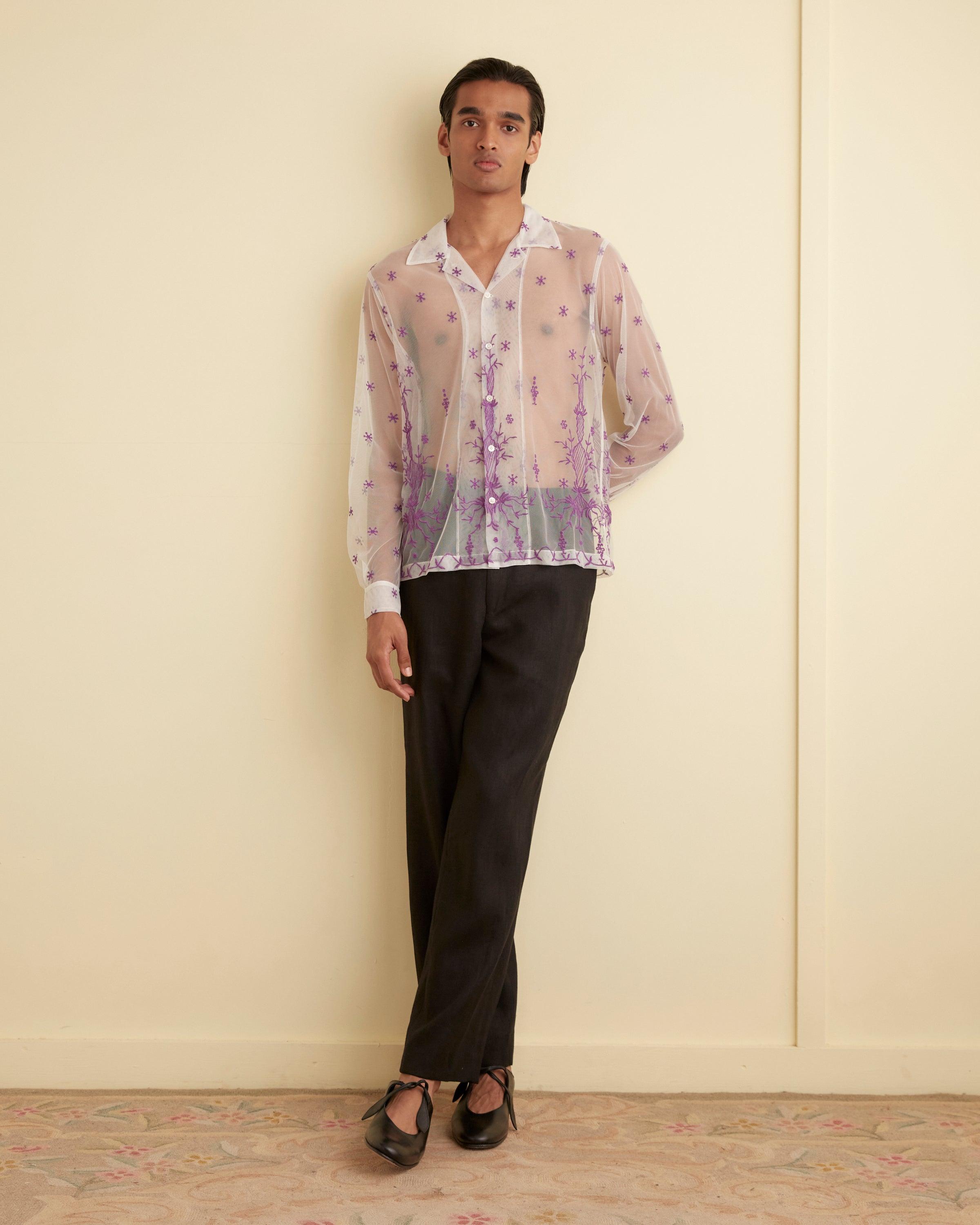 Sheer Lavandula Long Sleeve Shirt