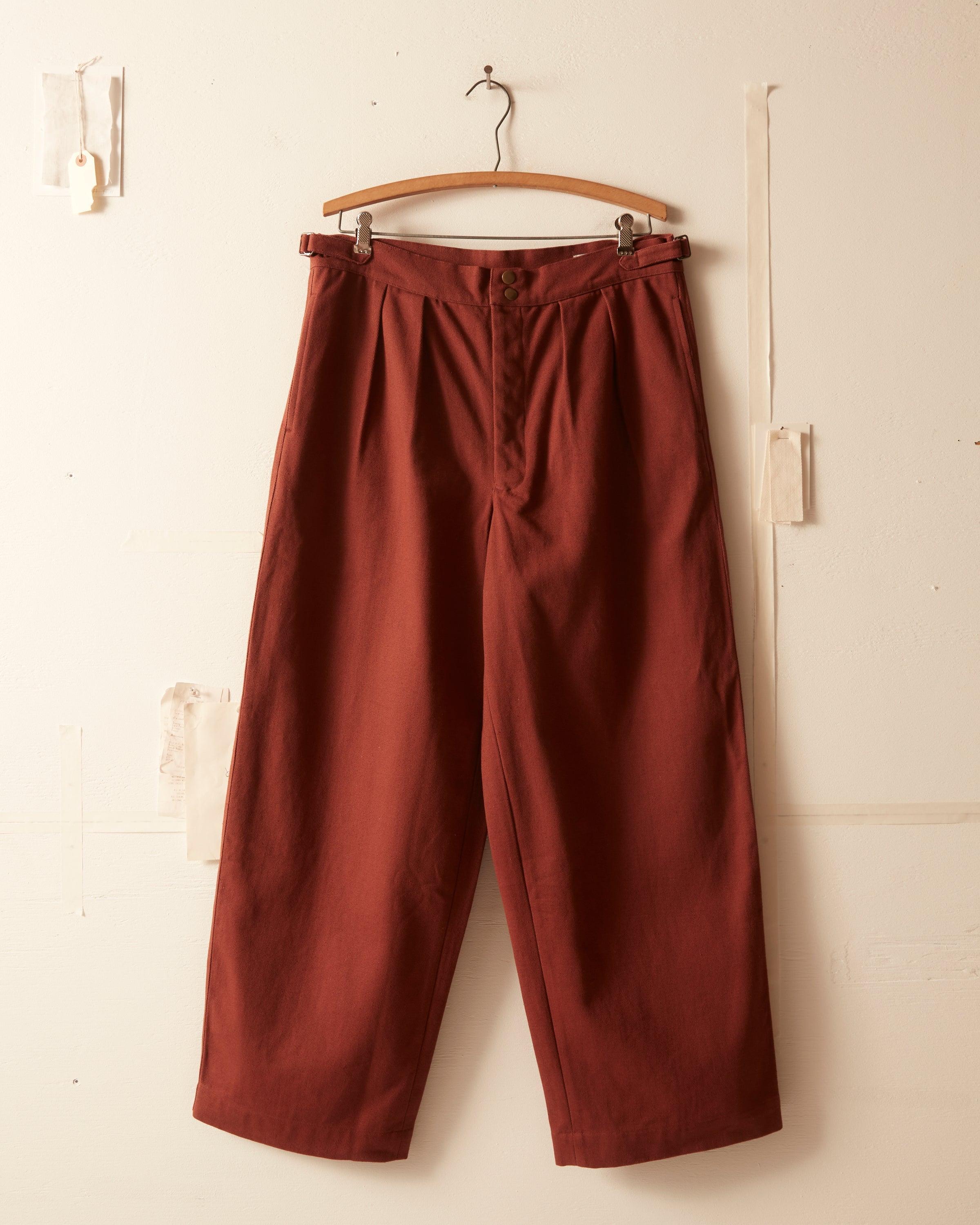 Wide Leg Snap Trousers - Cinnamon