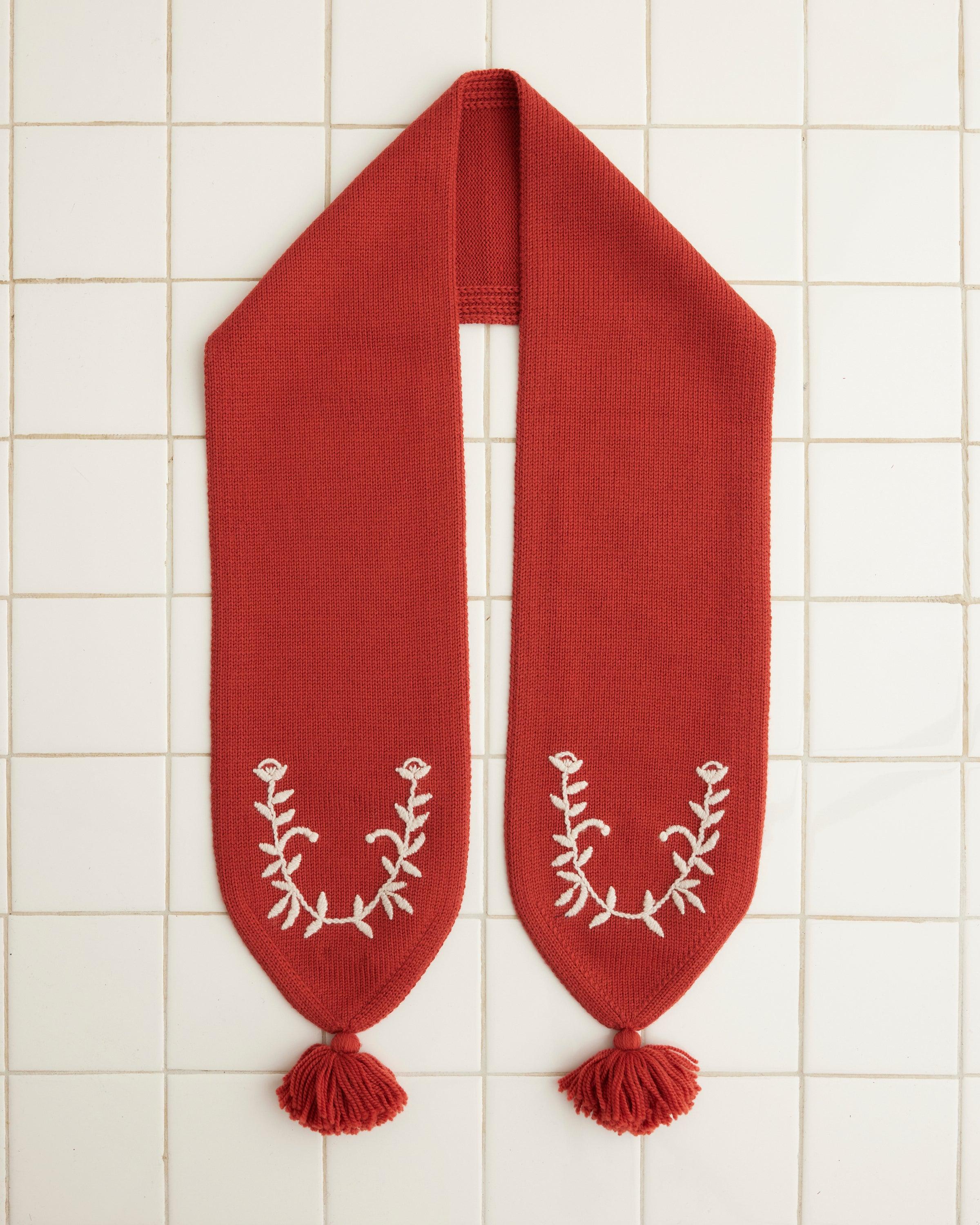 Floret Scarf - Red