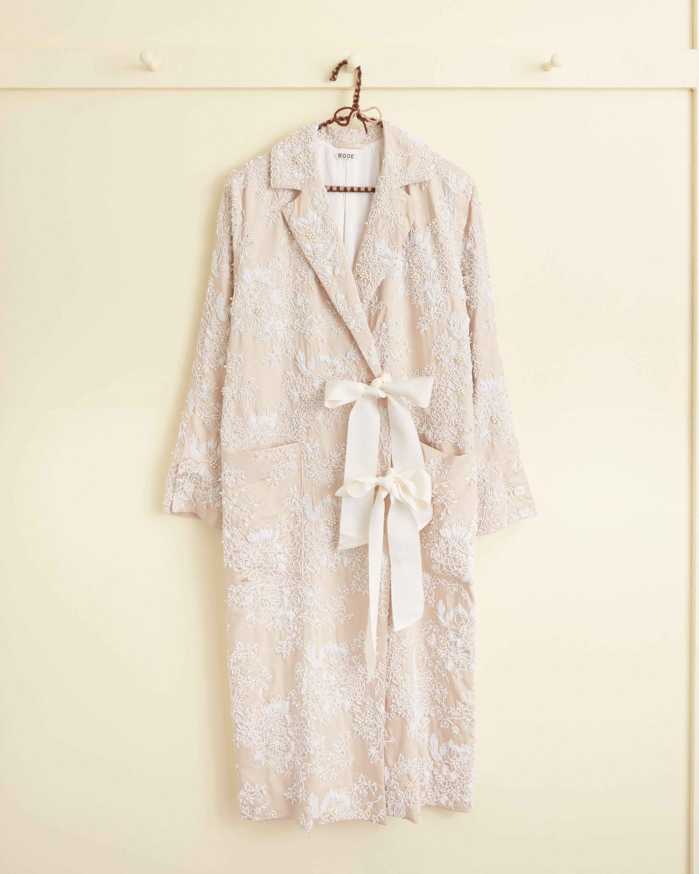 Beaded Perennial Jacquard Coat