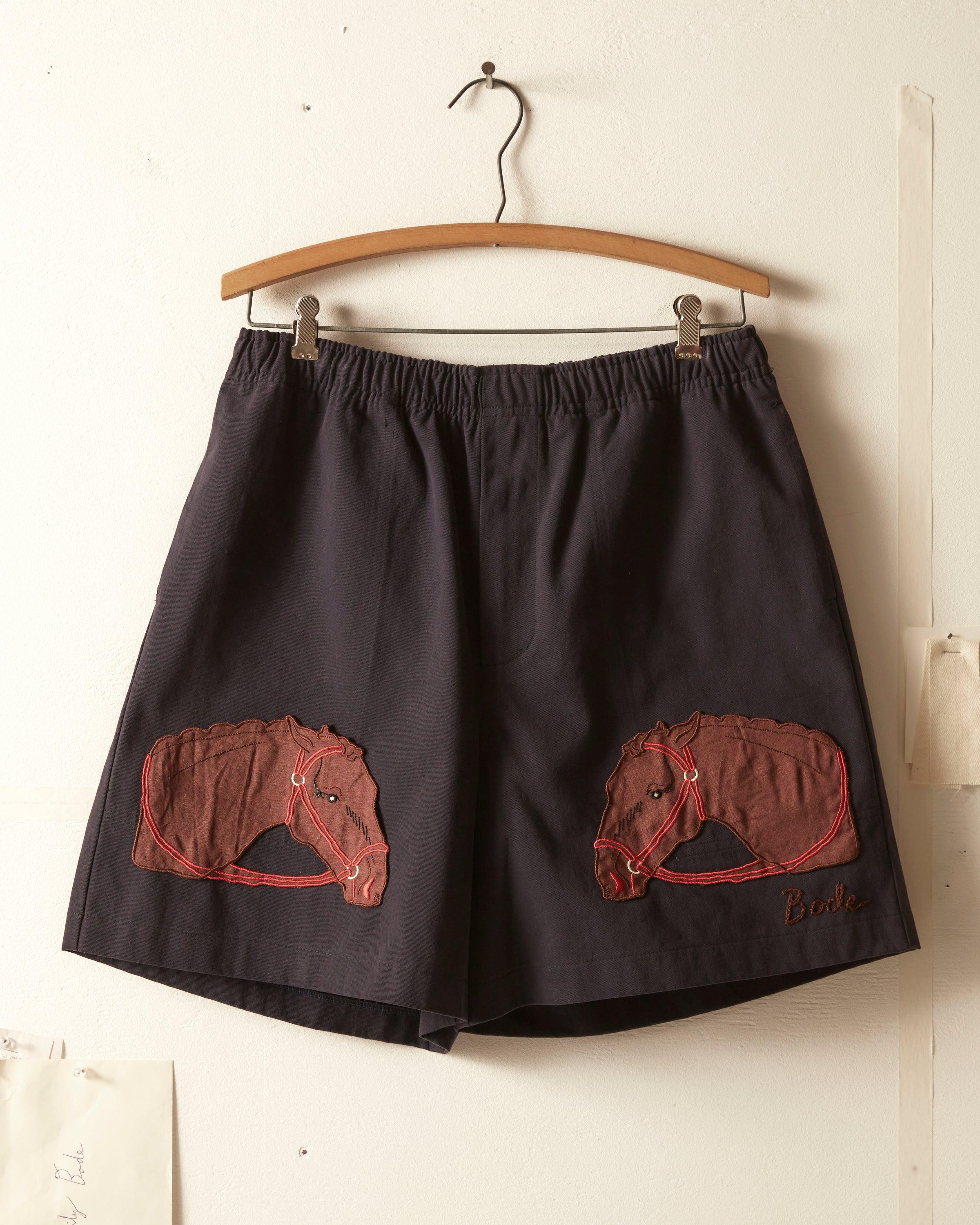 Pony Appliqué Shorts - Midnight