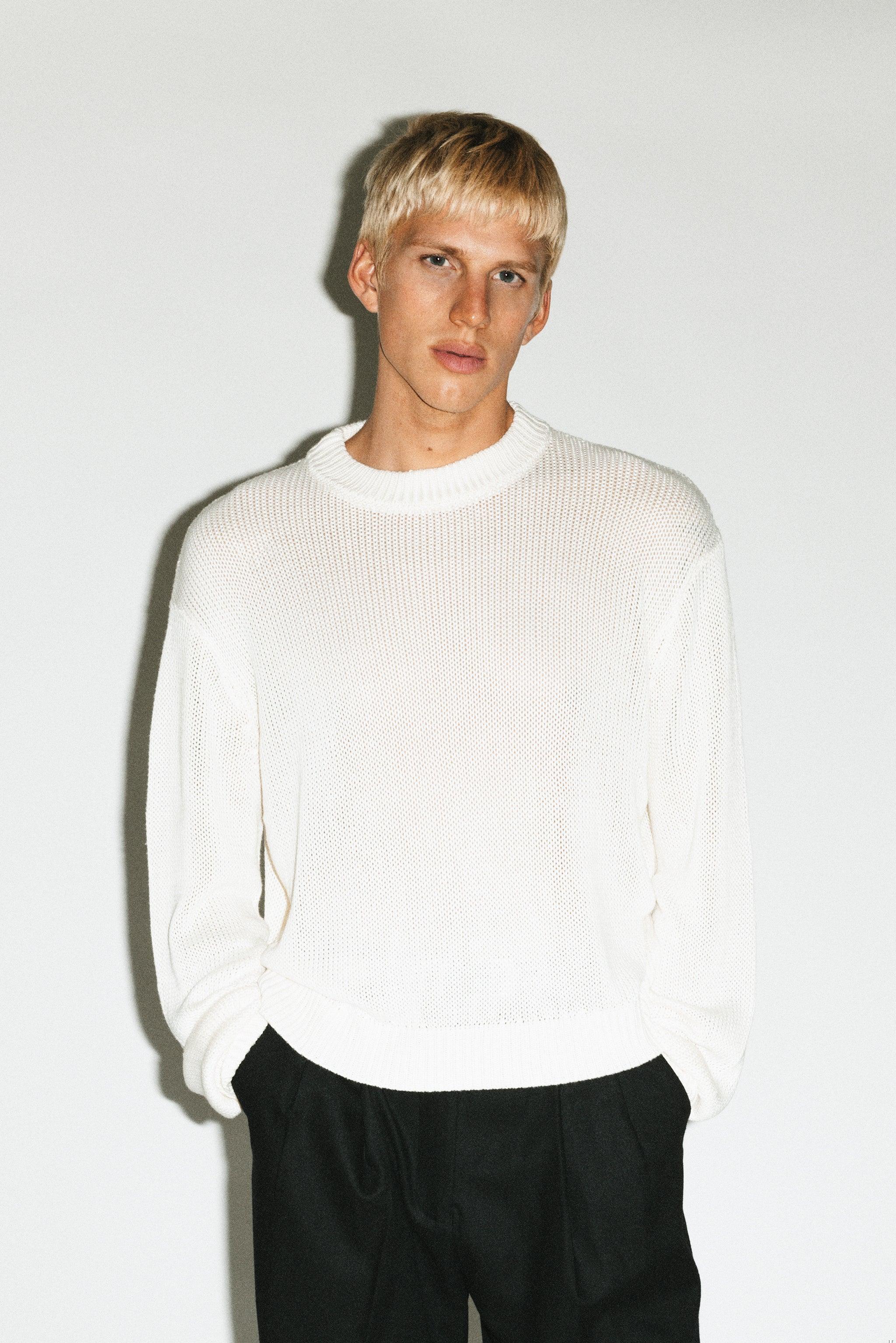 Vicente Open-Weave Sweater  |  Ivory