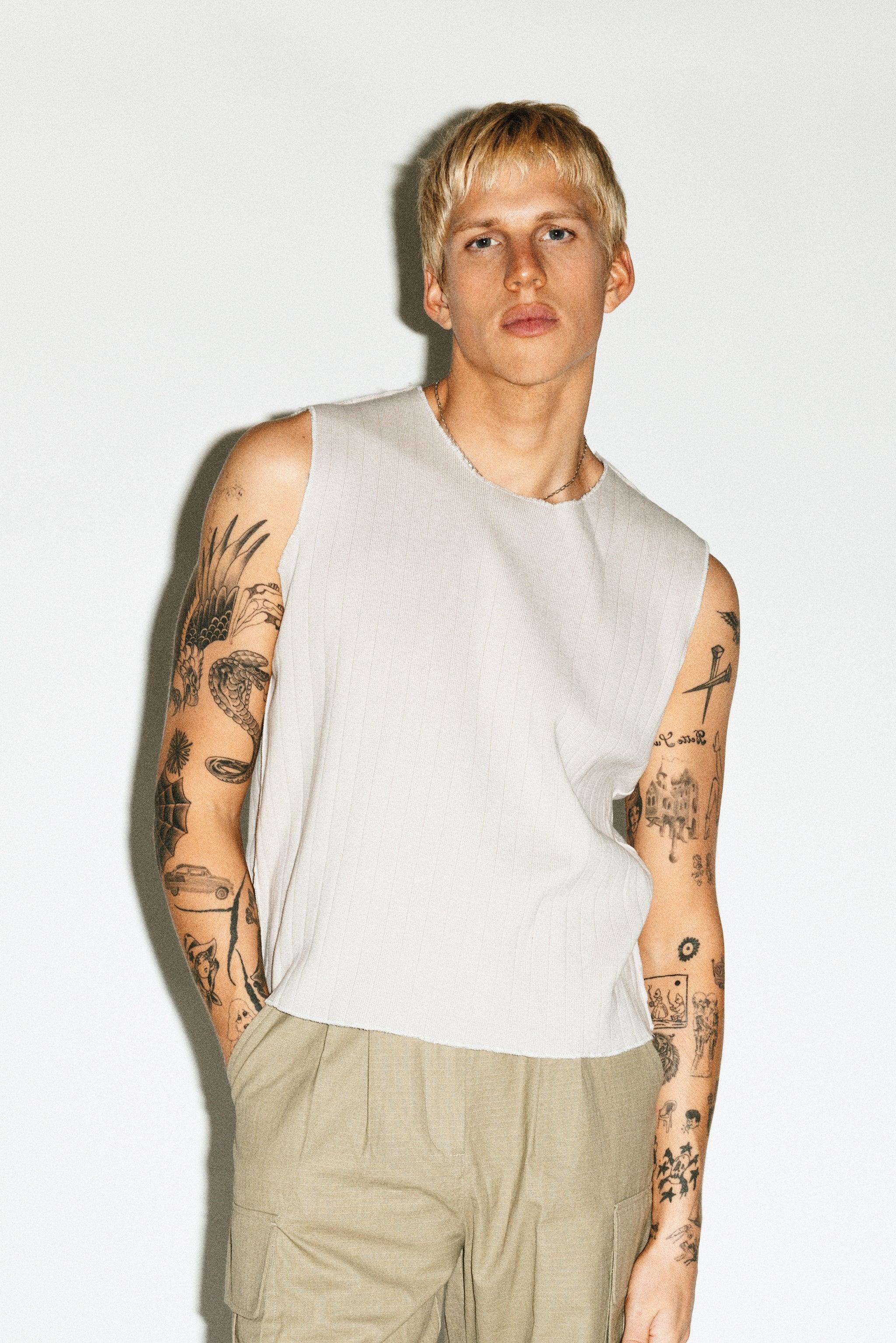 Camden Raw-Edge Muscle Tank  |  Dune