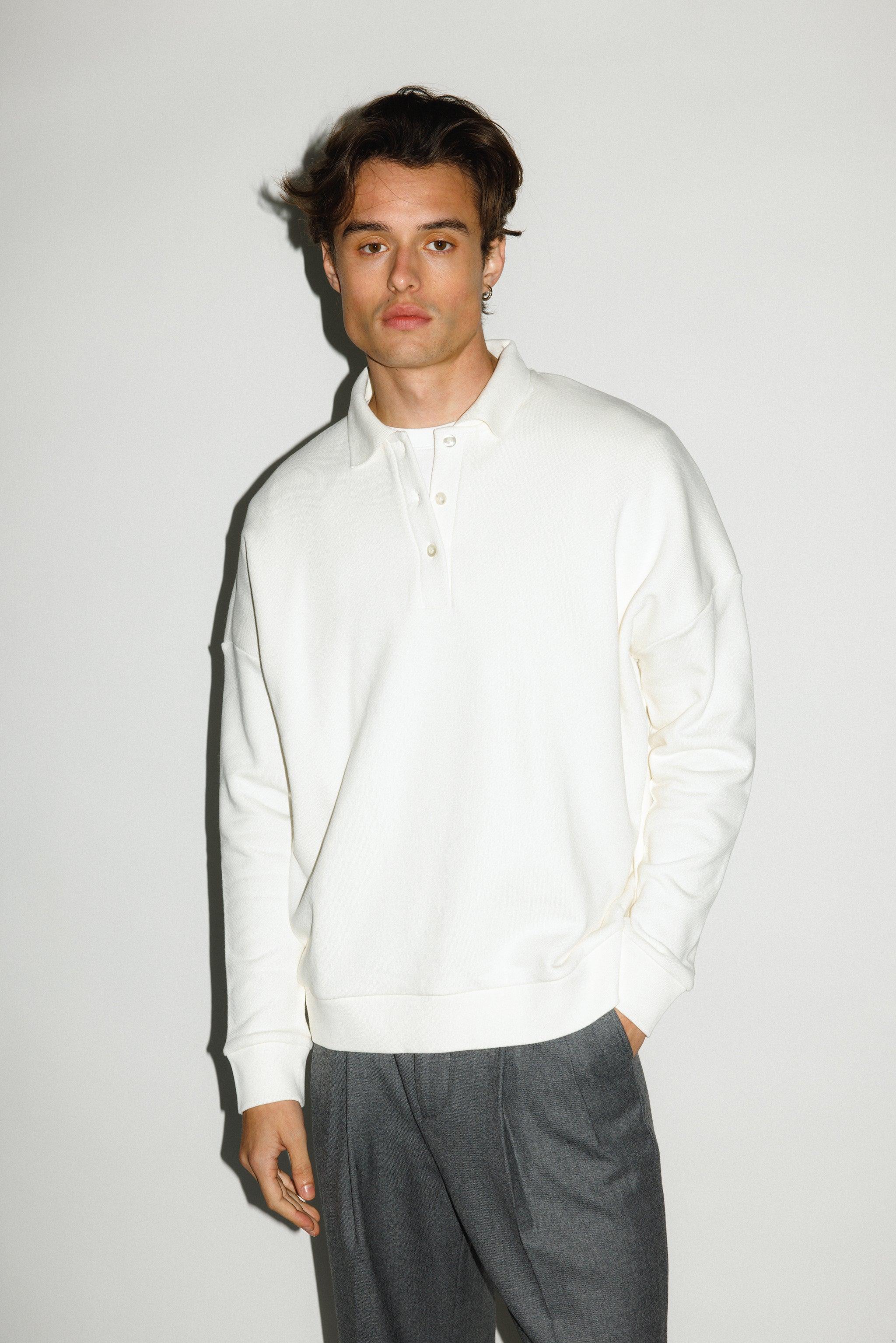 Pacific Oversized Collared Sweatshirt  |  Ivory