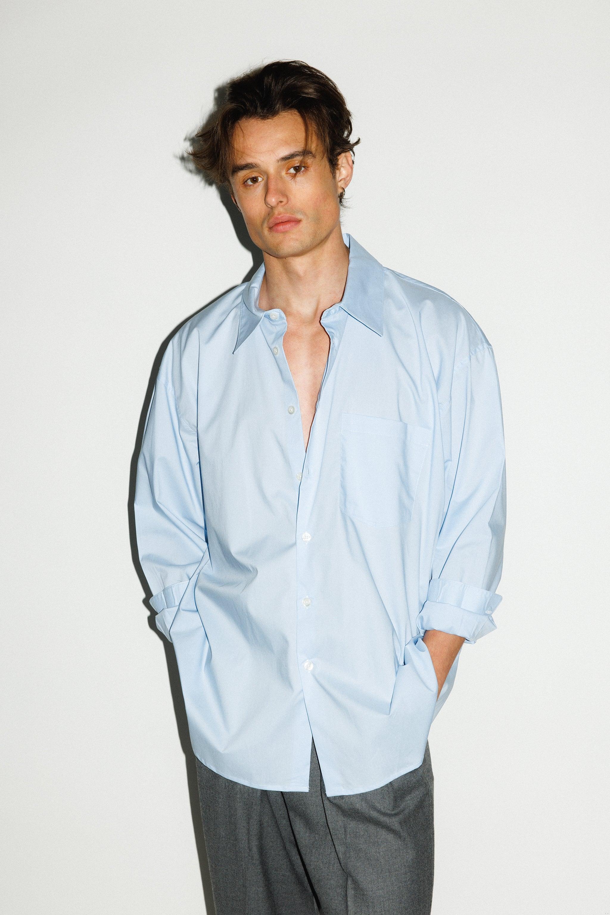 Del Mar Oversized Shirt  |  Powder Blue