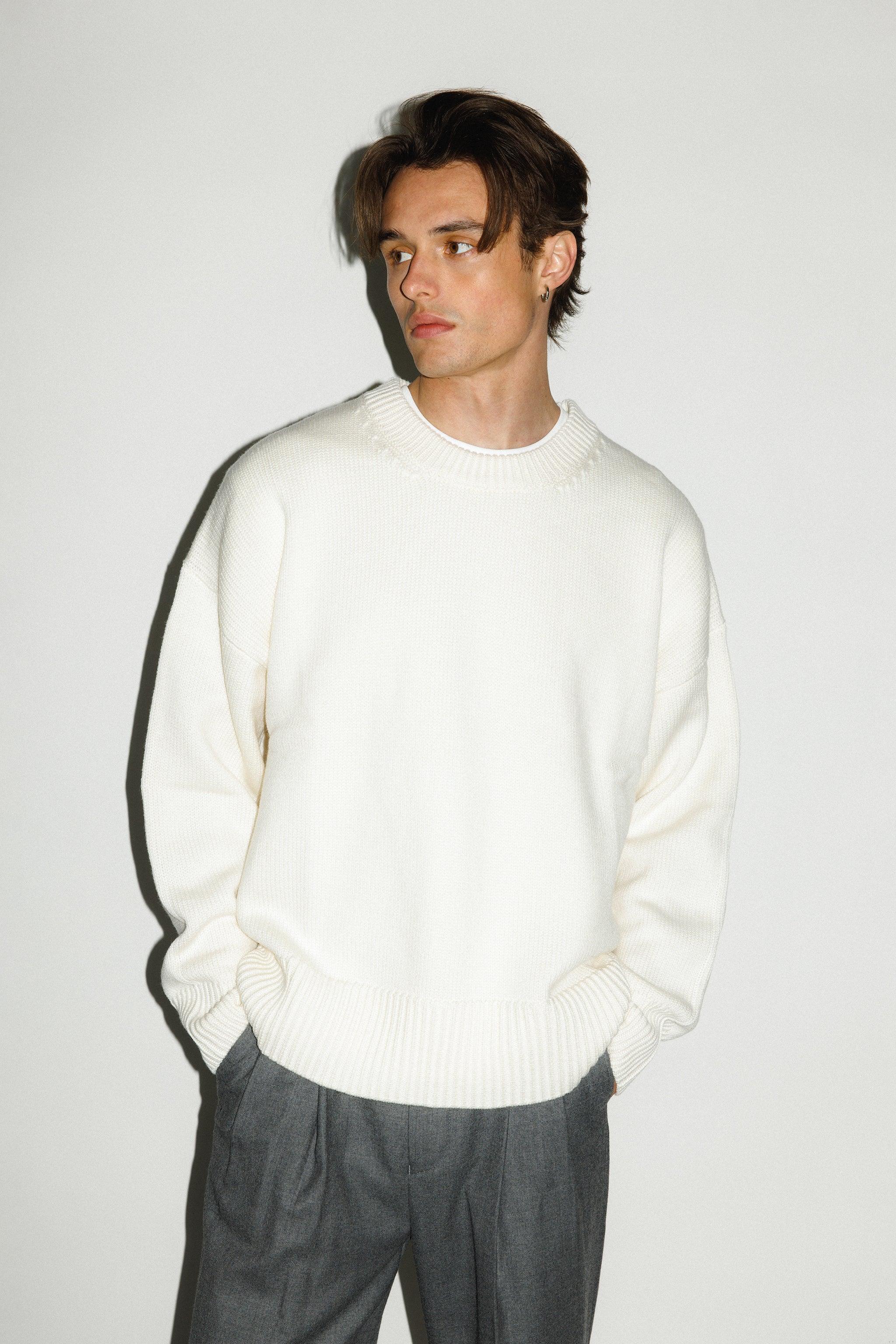 Palos Oversized Crew-Neck Sweater  |  Ivory