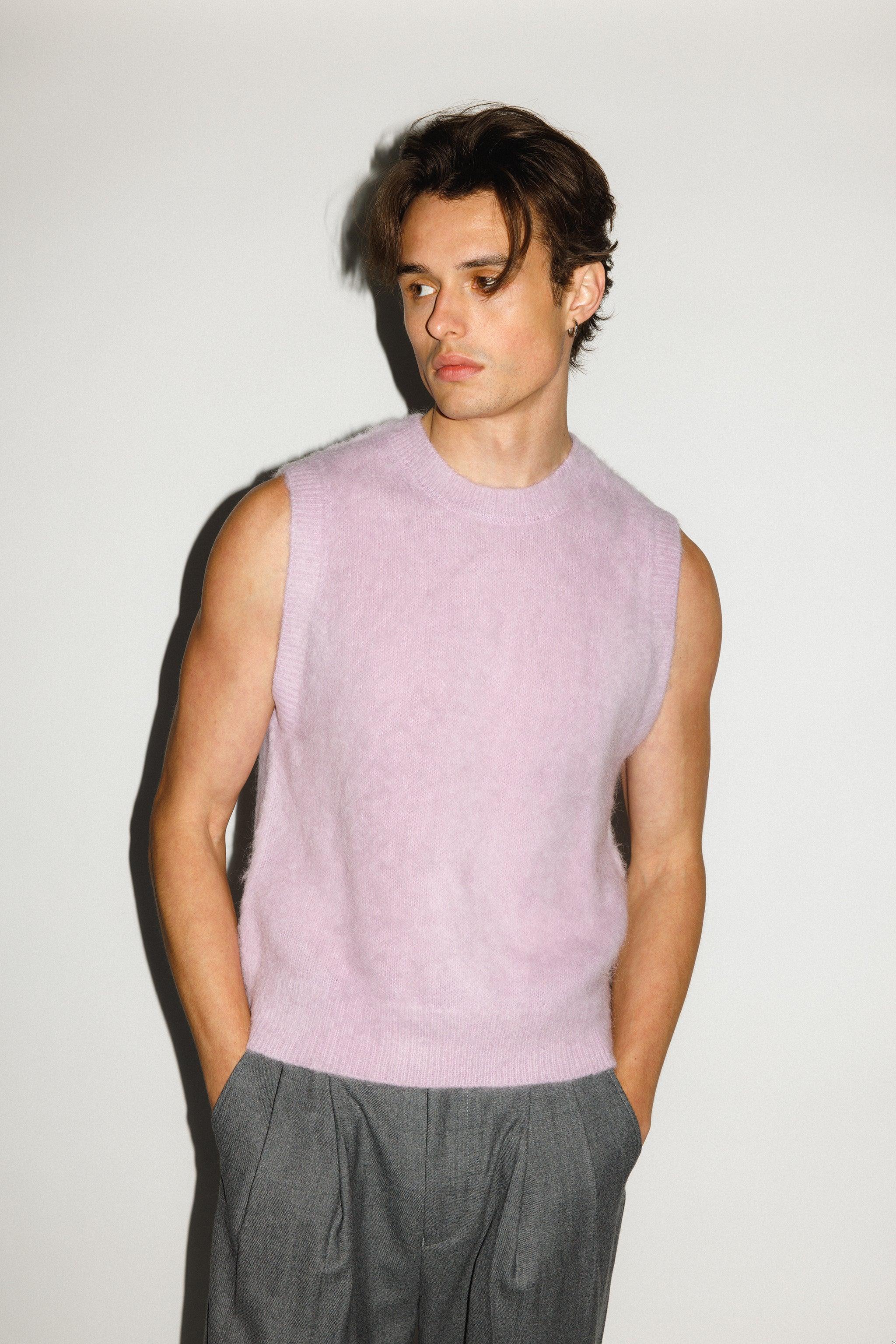 Canal Alpaca Knit Sweater Vest  |  Lavender