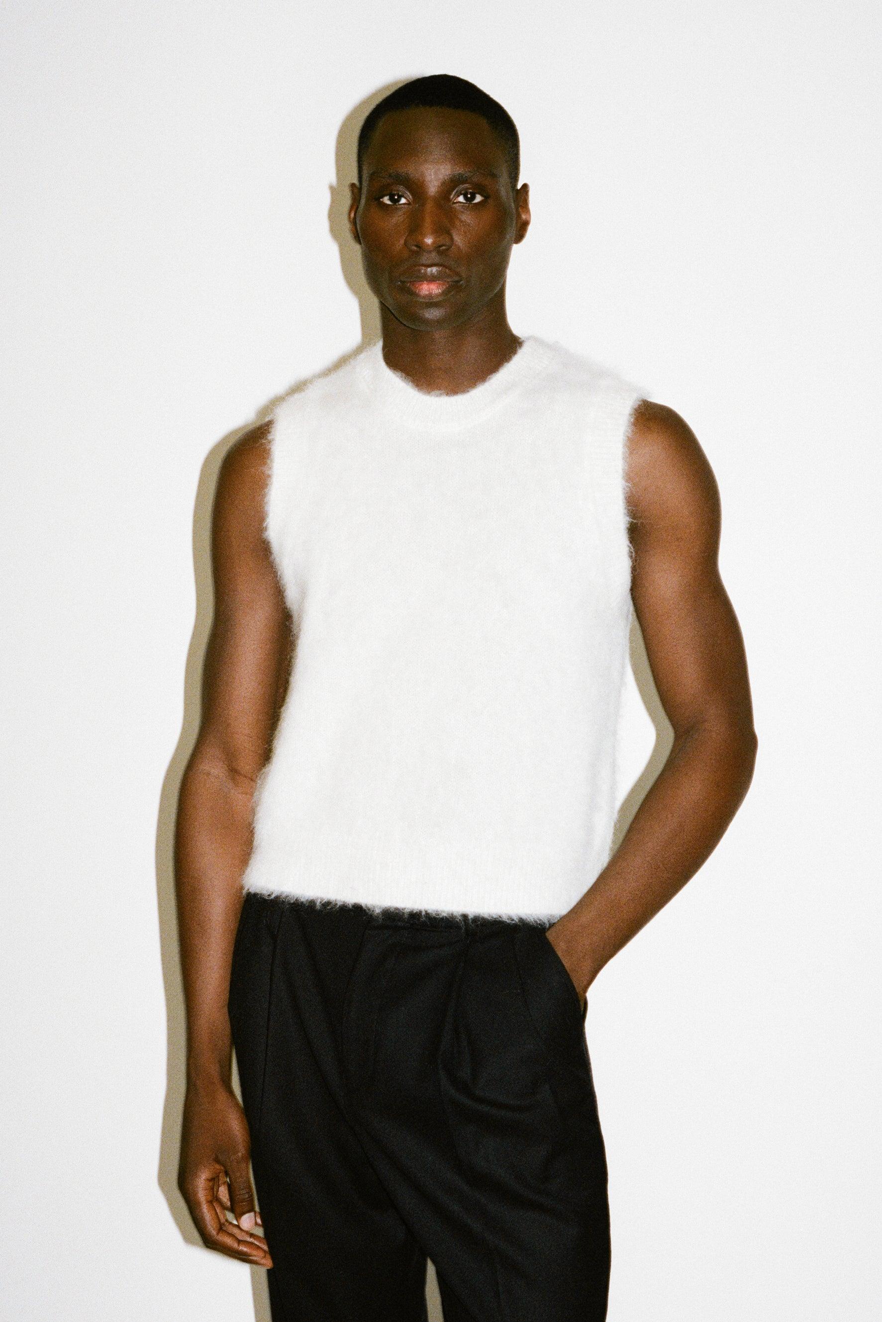 Canal Alpaca Knit Sweater Vest  |  Ivory