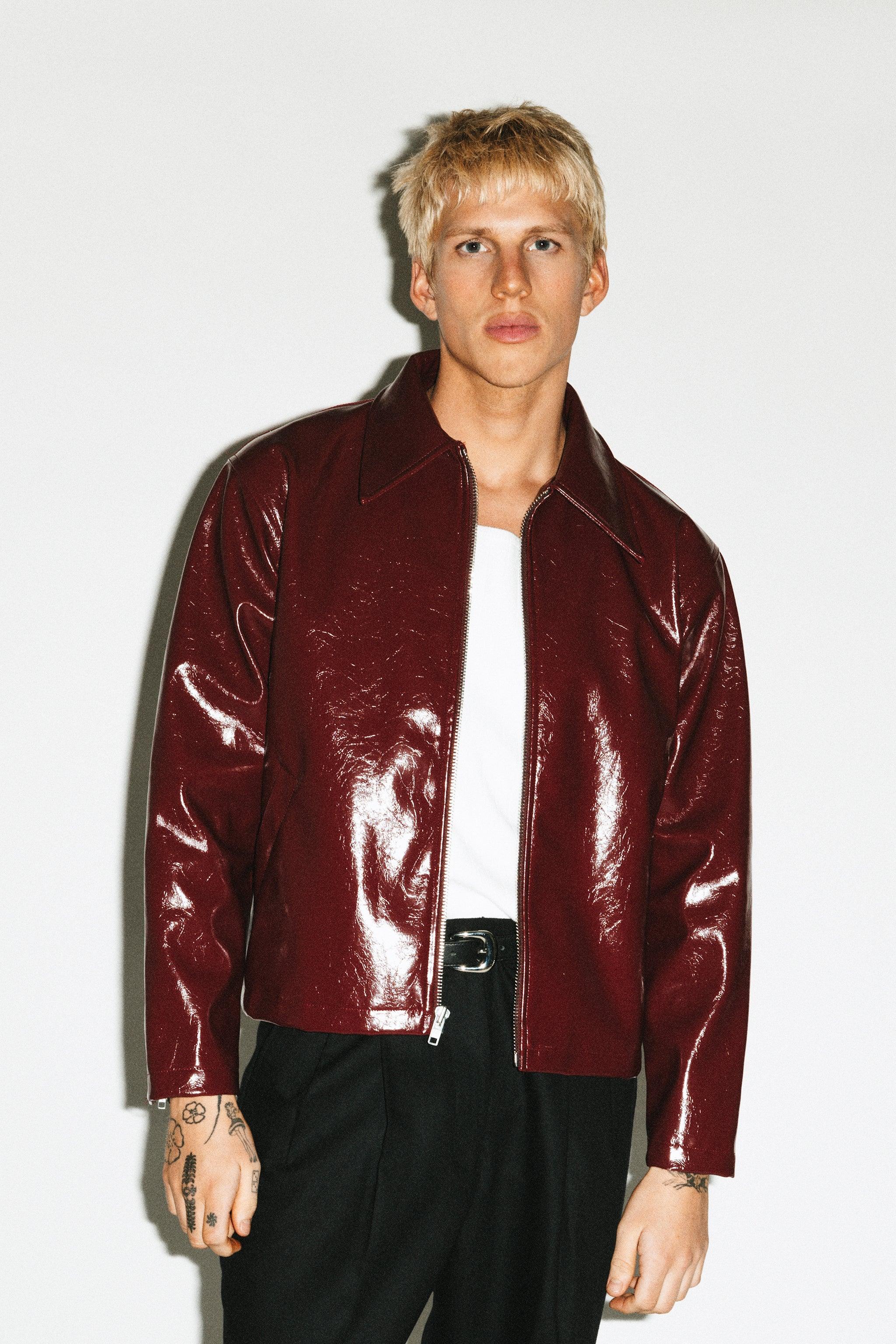 Fairfax Vinyl Blouson  |  Cherry