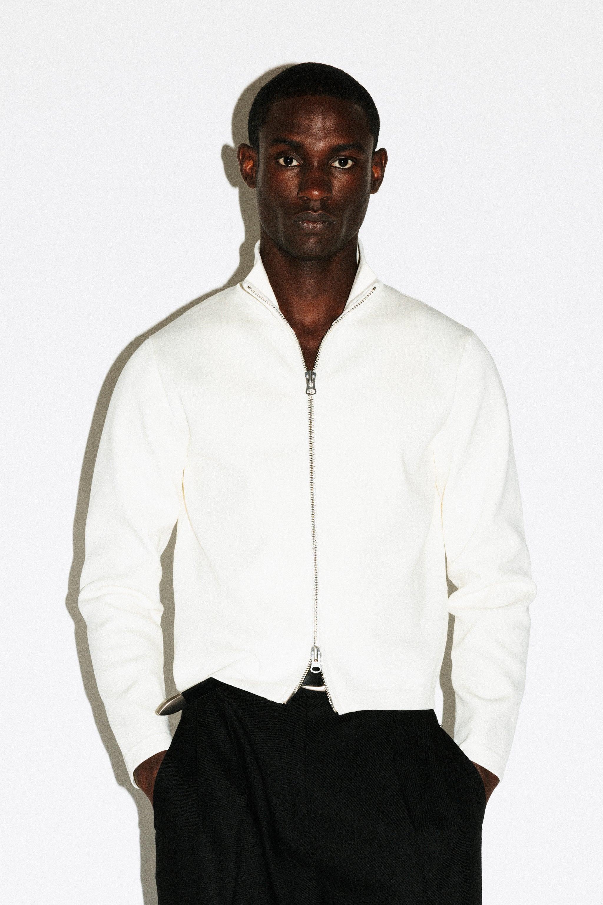 Silverado Slim Zip Cardigan  |  Bone