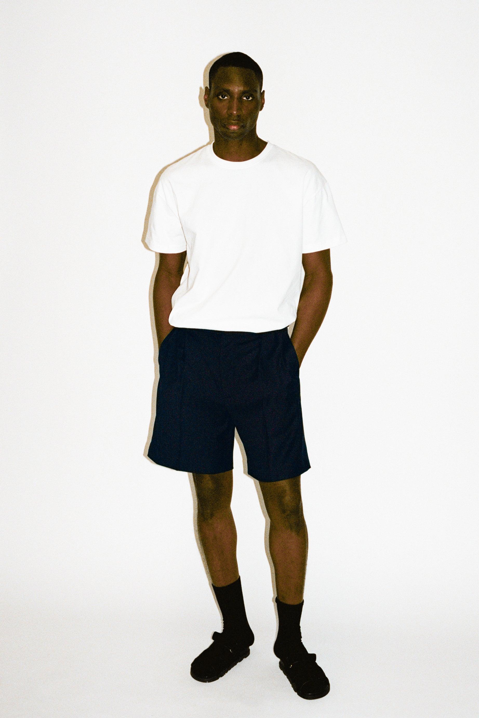 Villa Wide-Leg Tailored Shorts | Navy