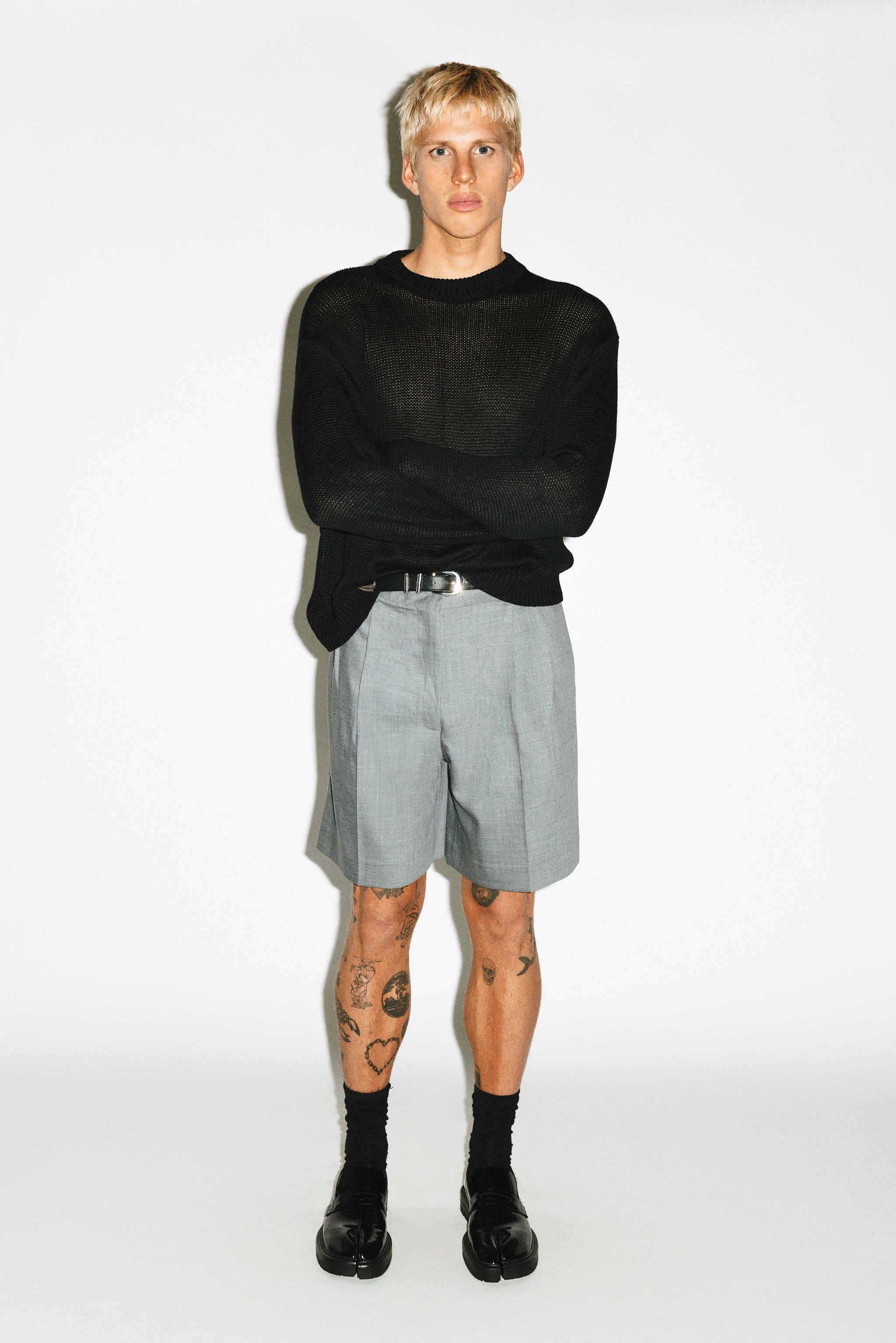 Villa Wide-Leg Tailored Shorts | Granite