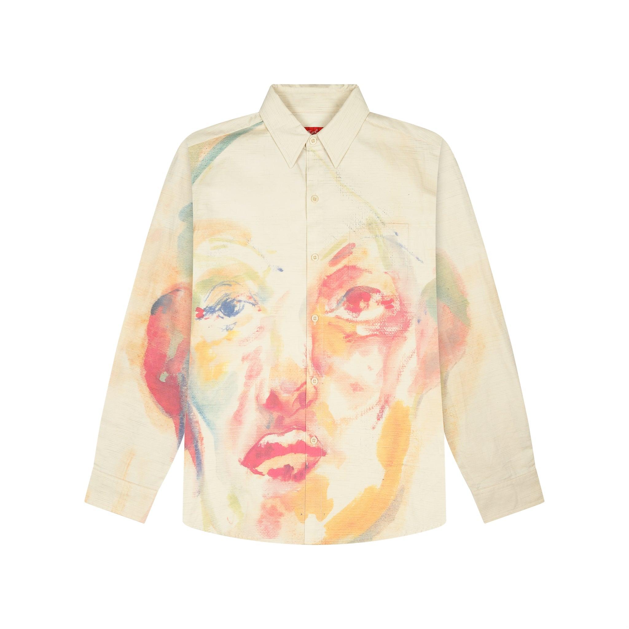 Painted Face Button Up [Tan/Orange]