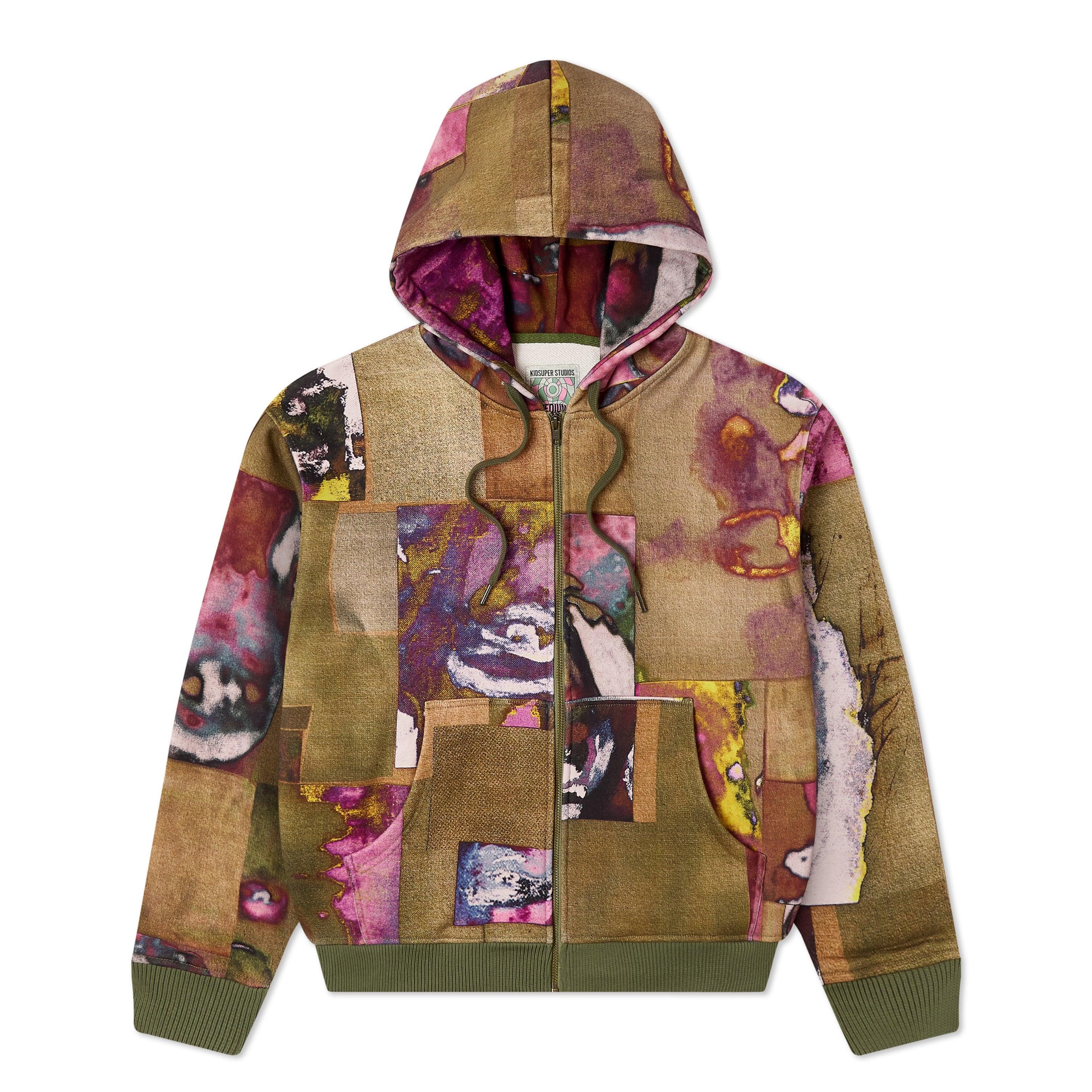 Faces Collage Heavyweight Zip Hoodie [Multi]