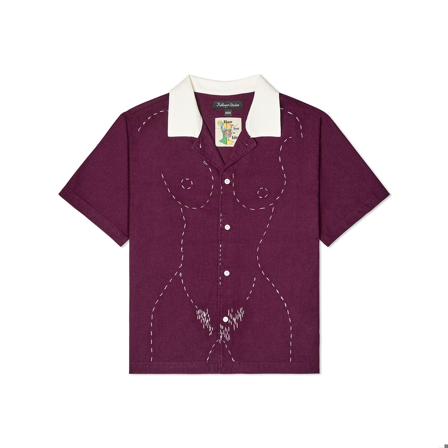 Embroidered Figure Shirt [Wine]