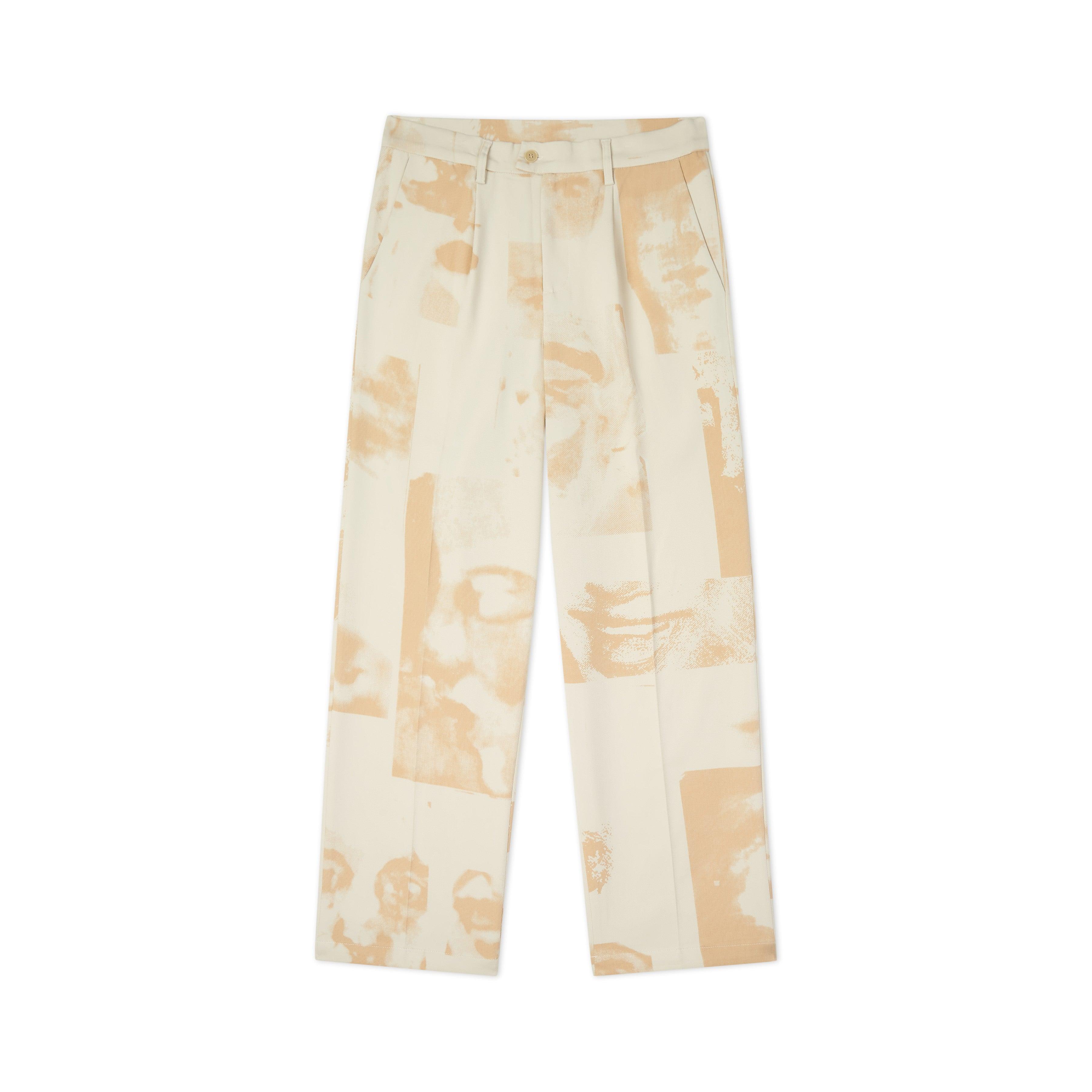 Faces Collage Pleated Trouser [Cream]