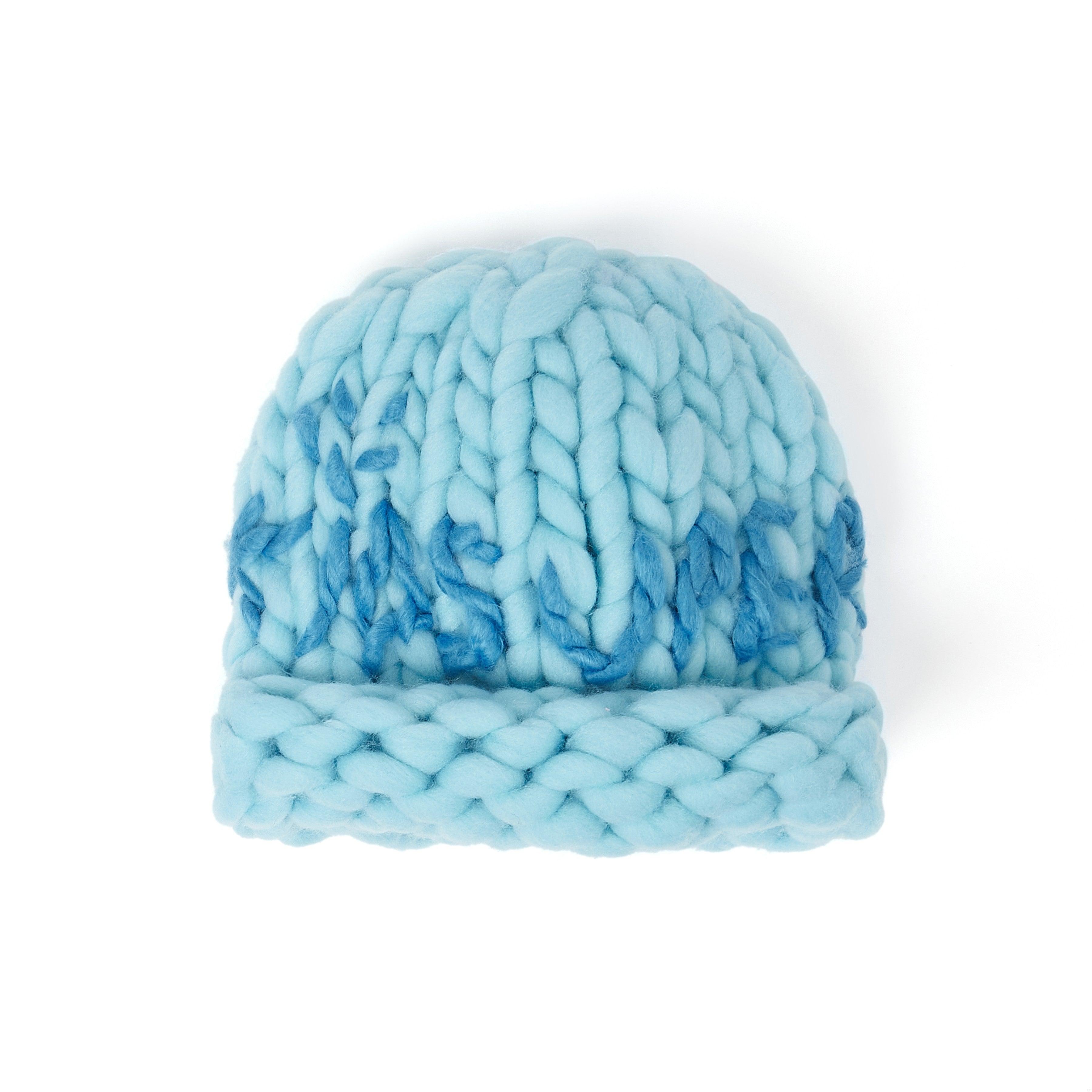 Hand Knit Chunky Knit Beanie [Blue]