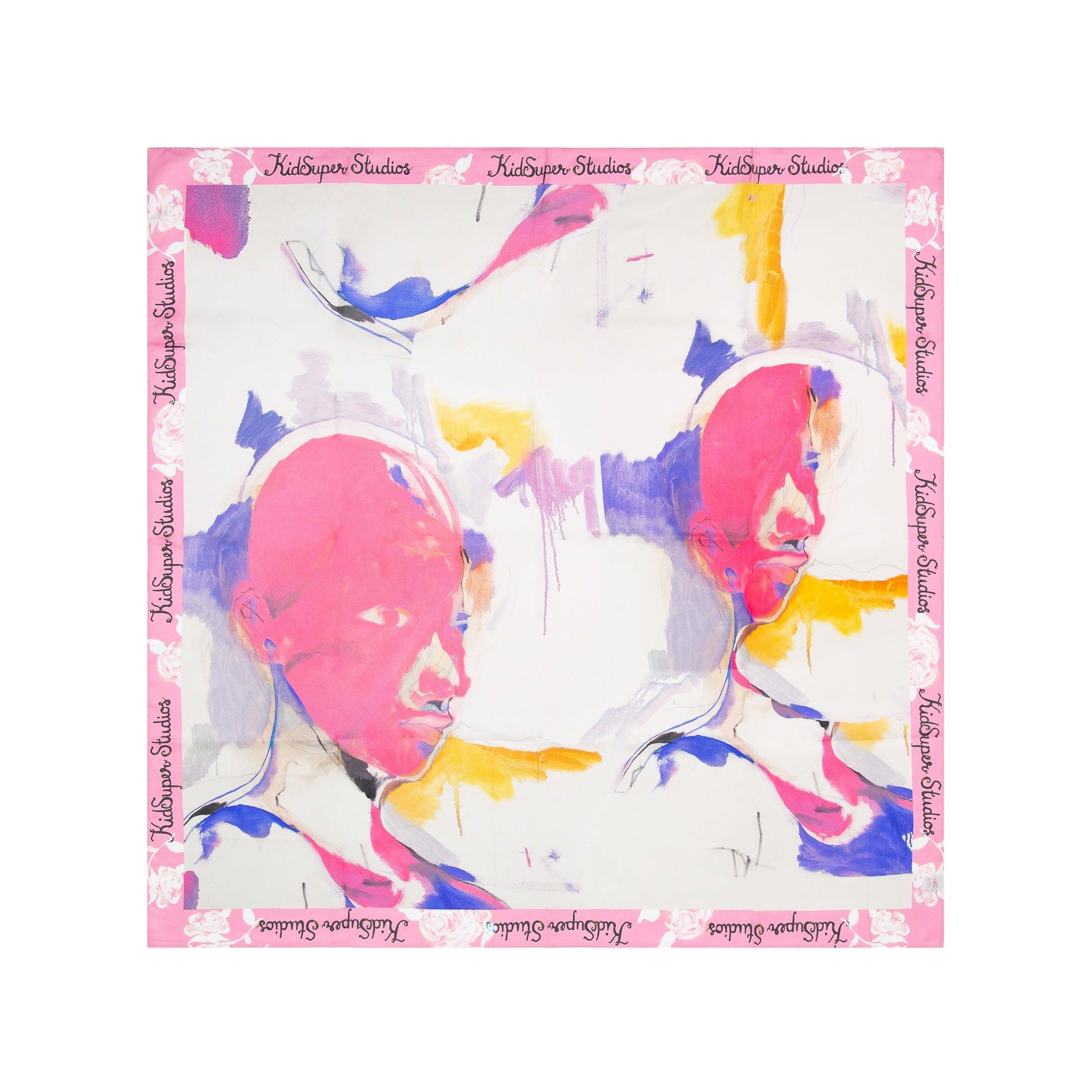 Painted-Printed Silk Scarf [Multi]