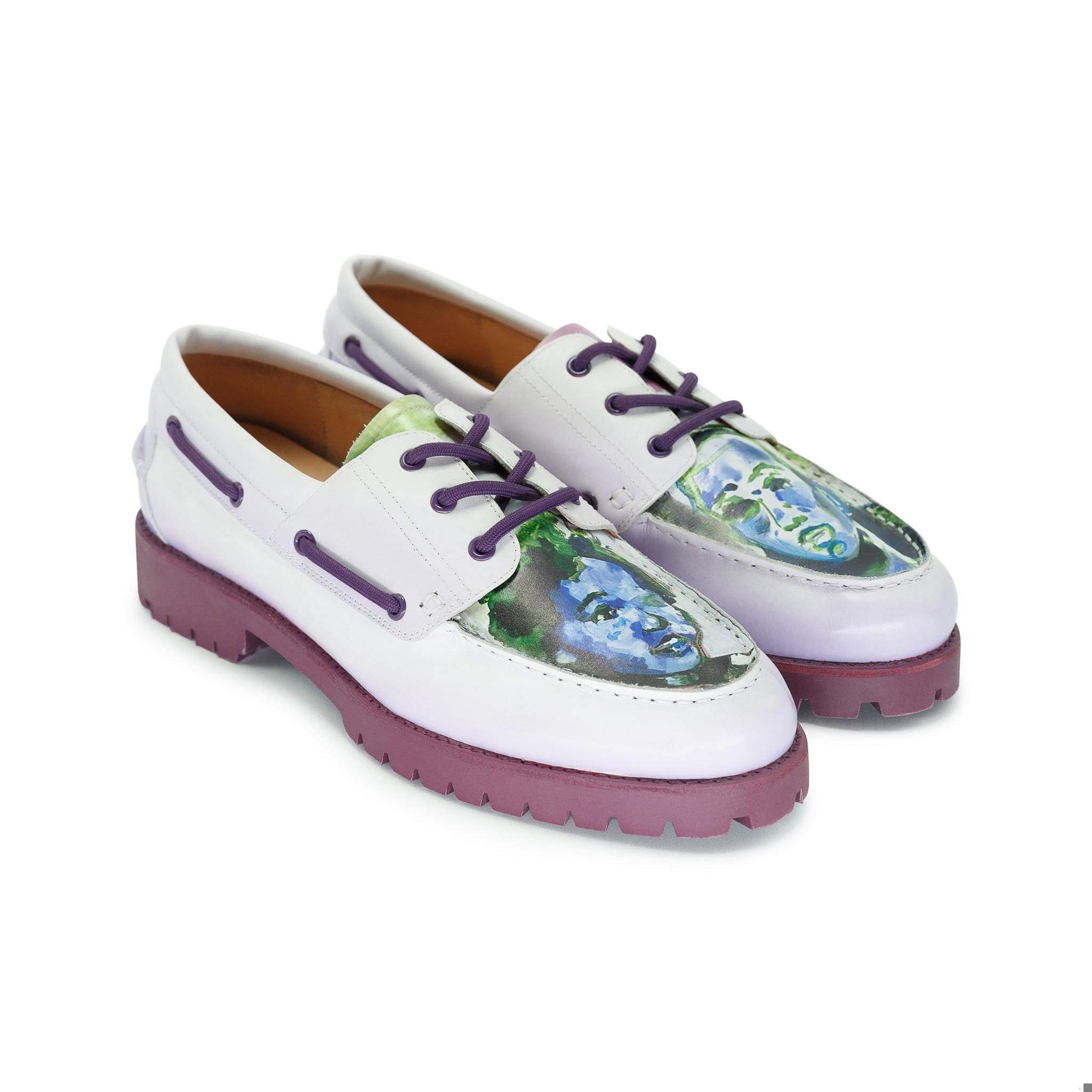 Printed Lace Lug Loafer [Purple]