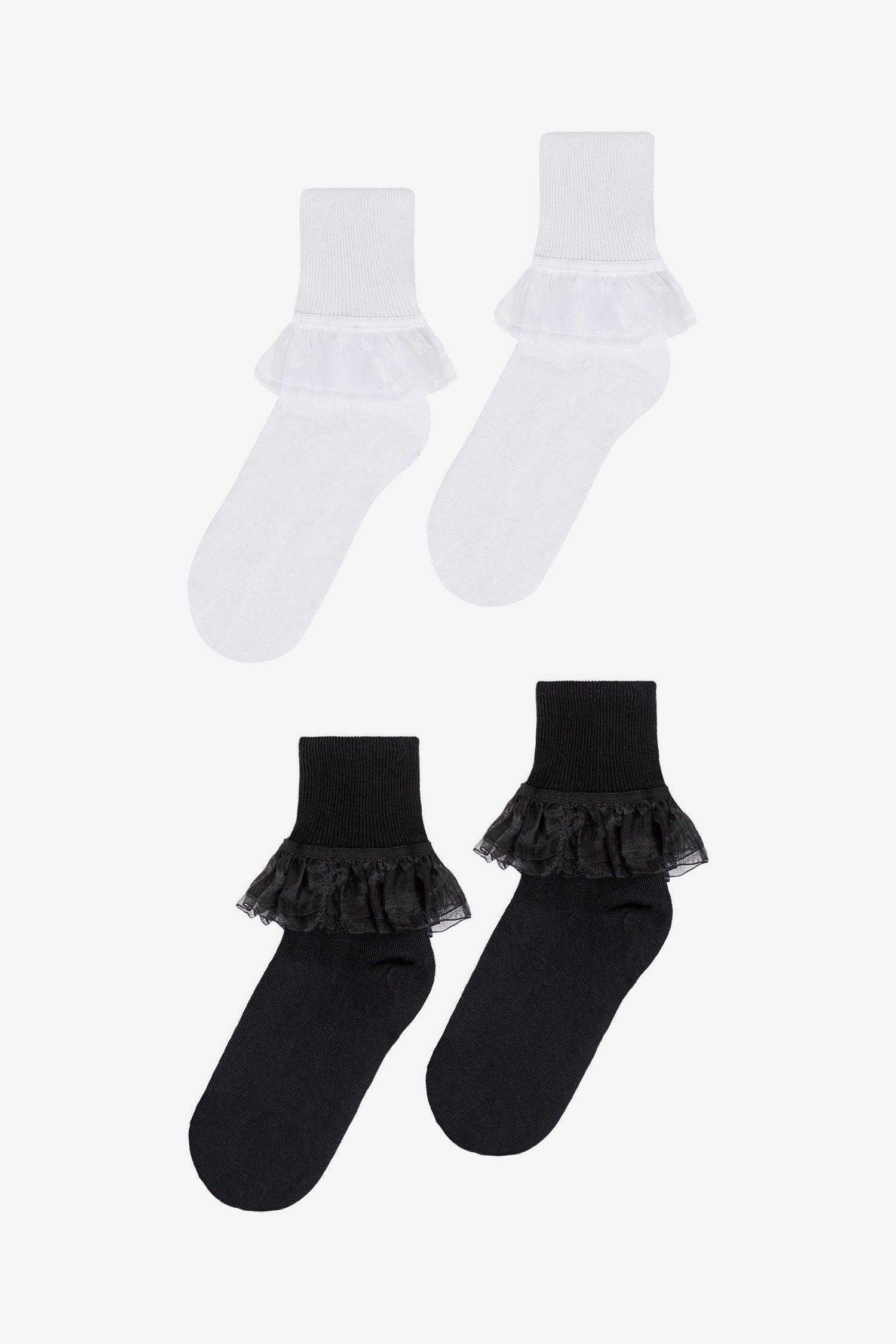 AKLSOCK-L2 - 2-Pack Girly Lace Ankle Sock