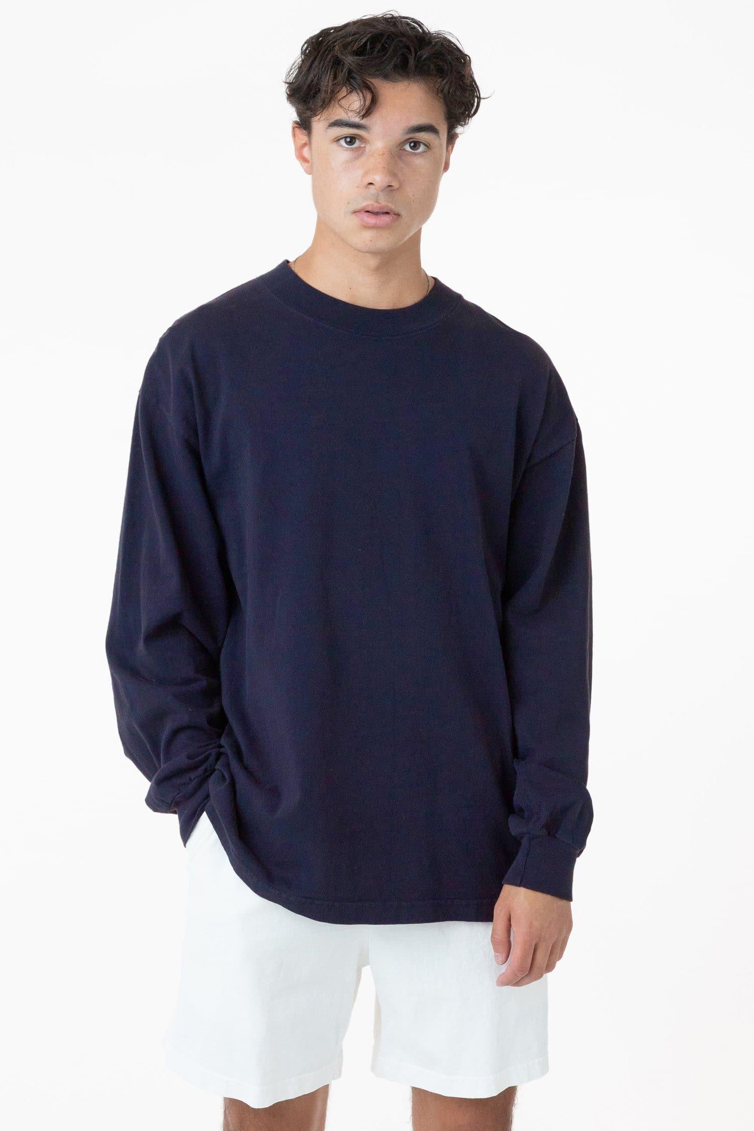 1406GD - Long Sleeve Garment Dye Mockneck T-Shirt