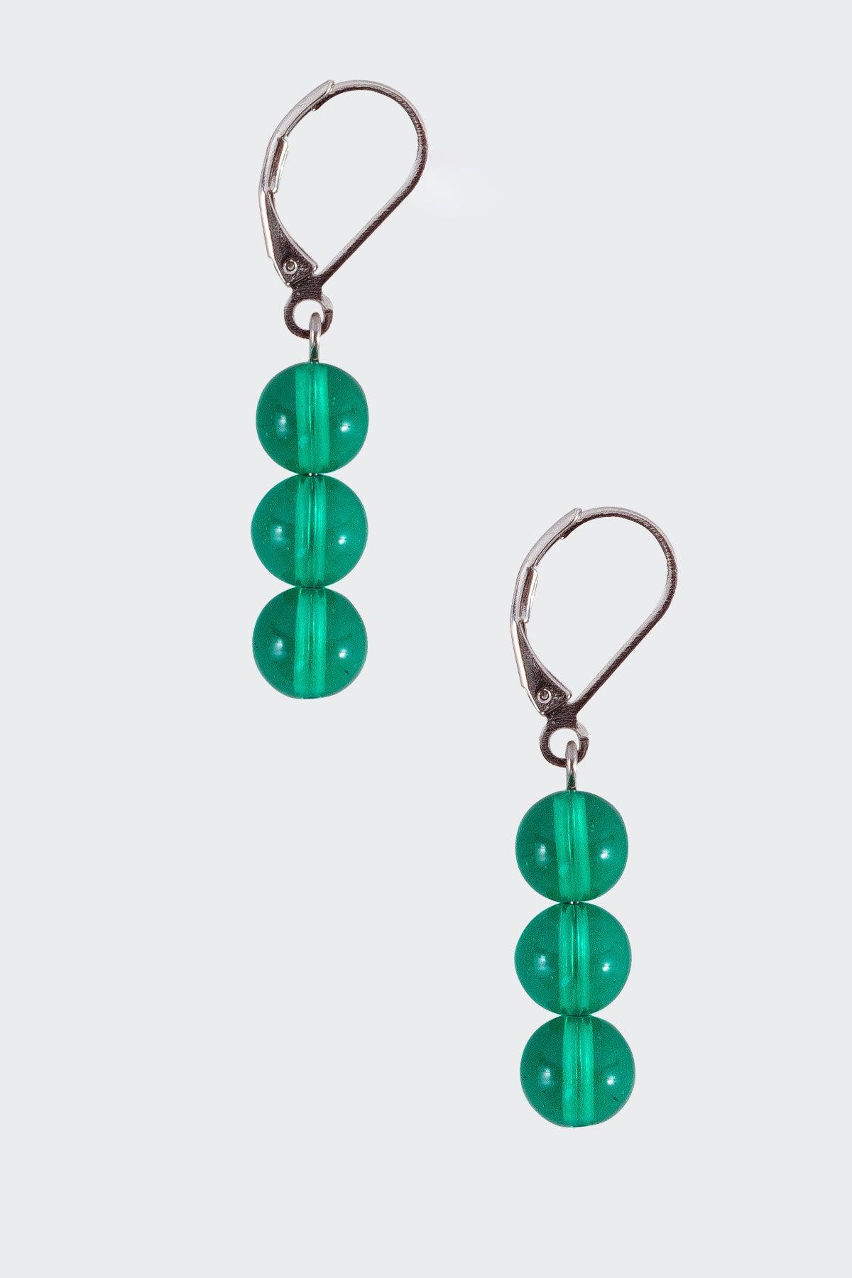 JWL8DE - 8MM Triple Beaded Drop Earrings