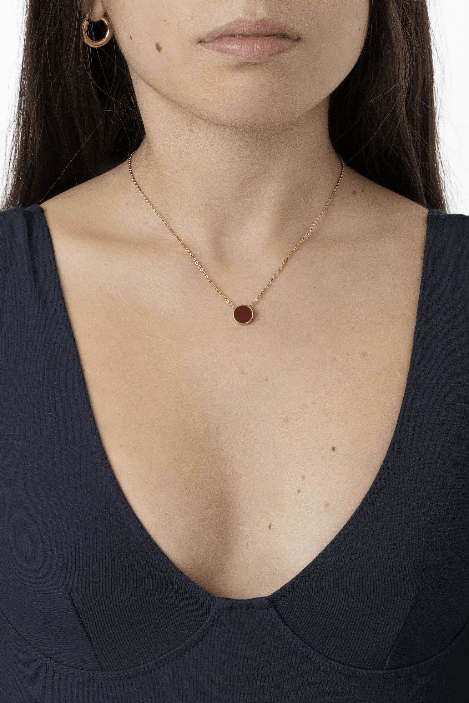 NCKES90 - 9mm Enamel Stud Necklace