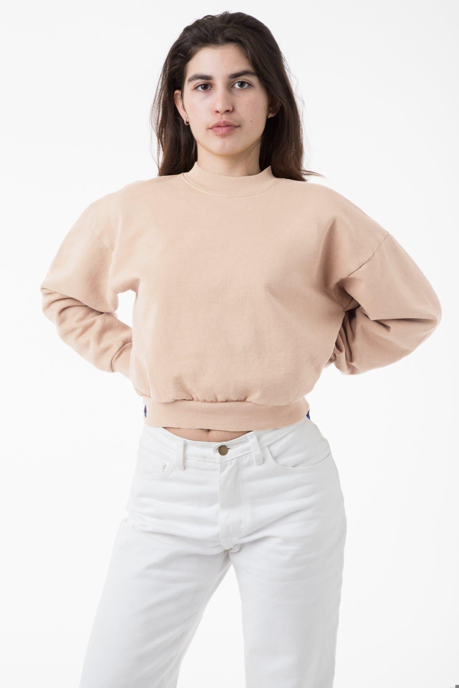 HF06 - Heavy Fleece Cropped Mock Neck Pullover (Garment Dye 2)