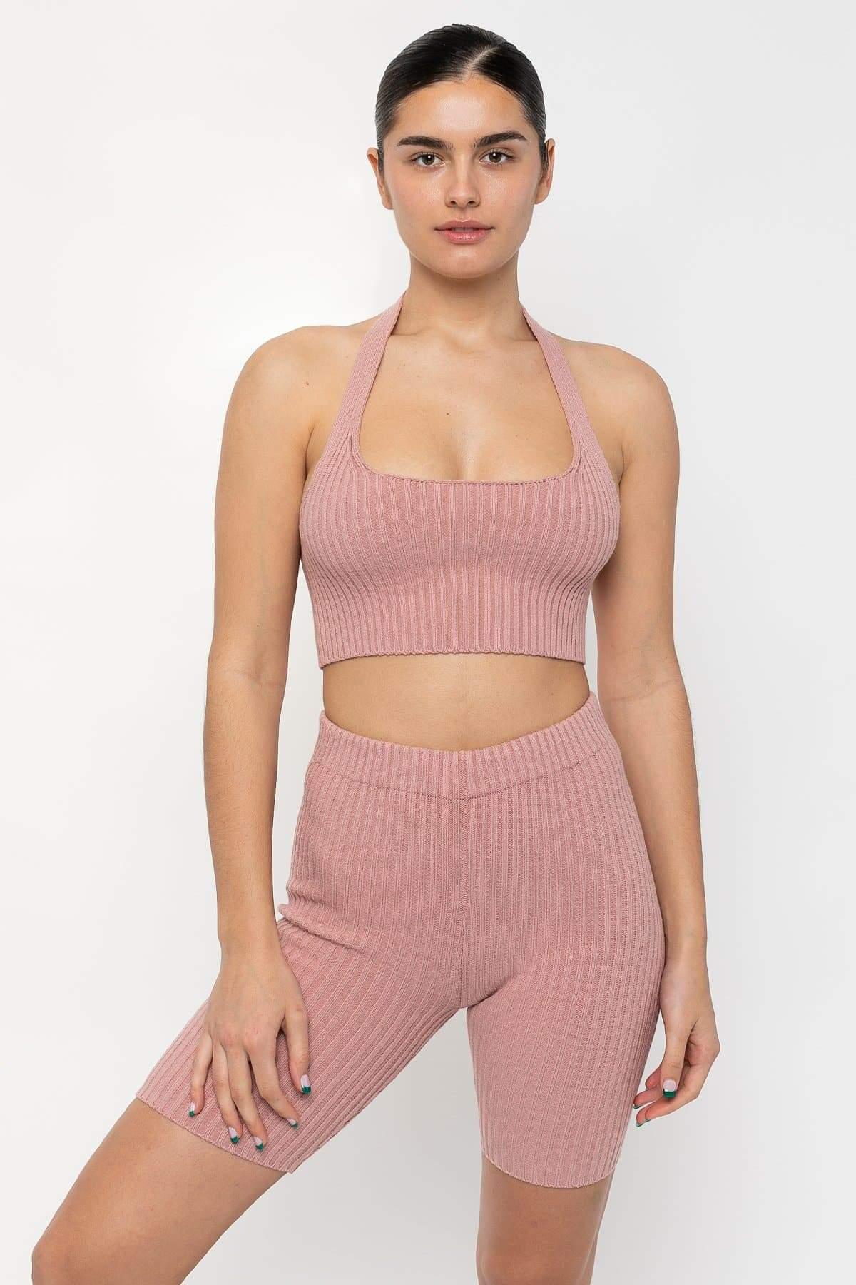 RFK51 - Ultra Heavy Knit Ribbed Halter Top