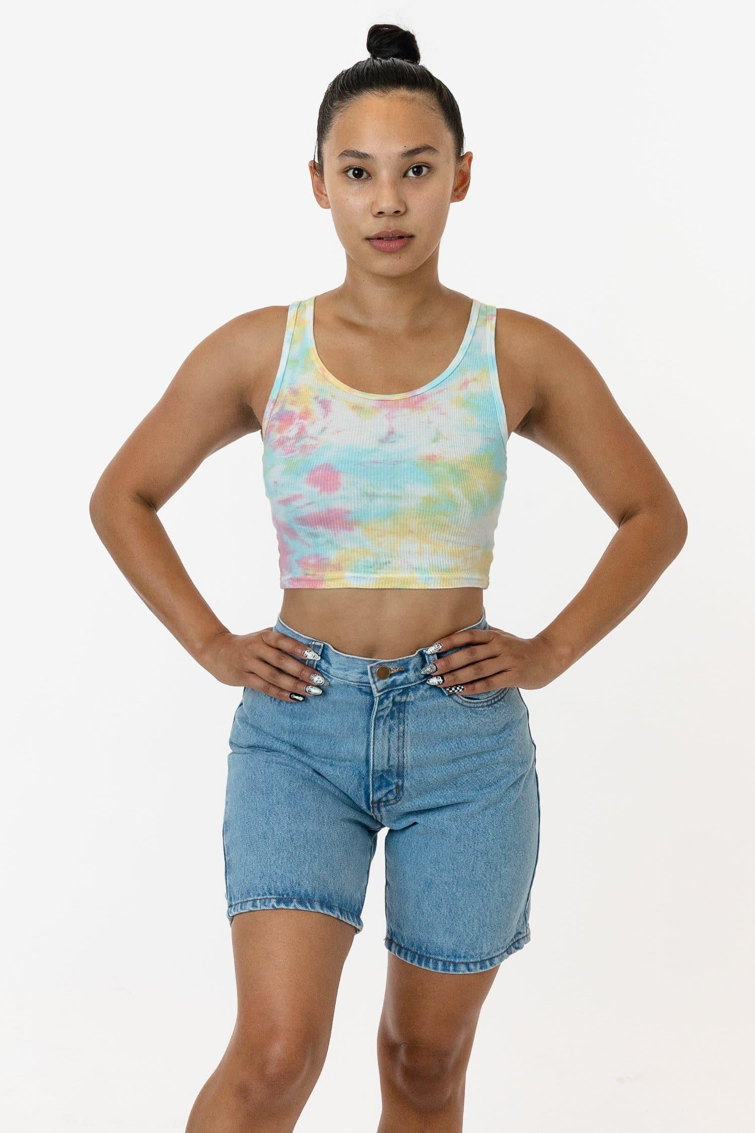 21308TD - Tie Dye 2x1 Crop Tank