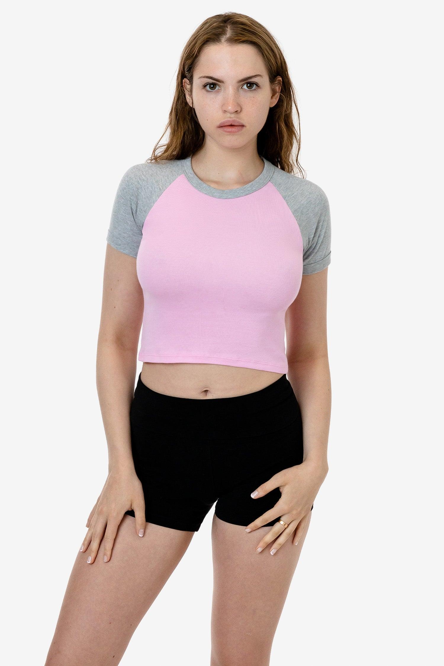 43077 - Baby Rib Short Sleeve Cropped Raglan